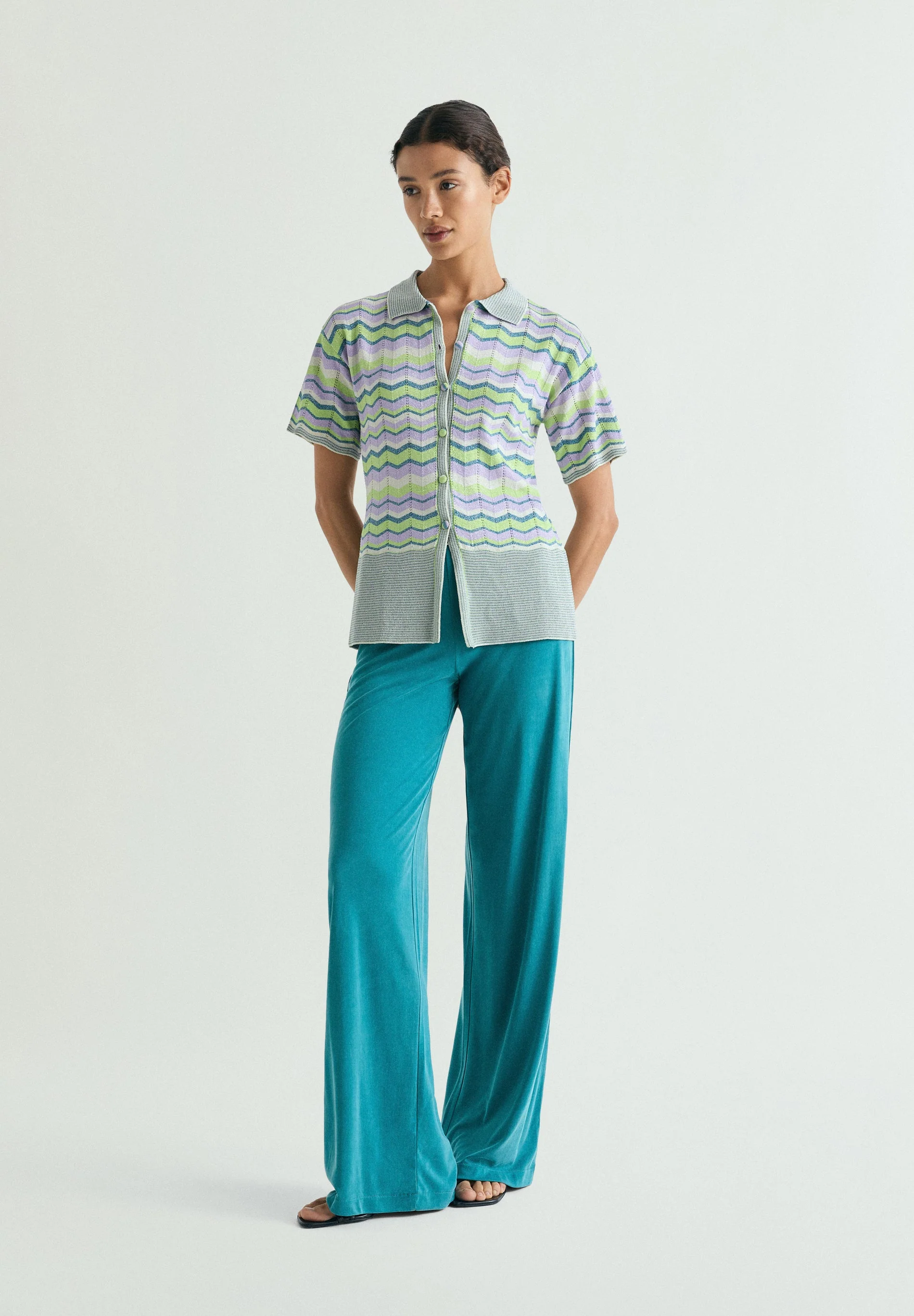 LUREX KNIT POLO SHIRT - Image 3