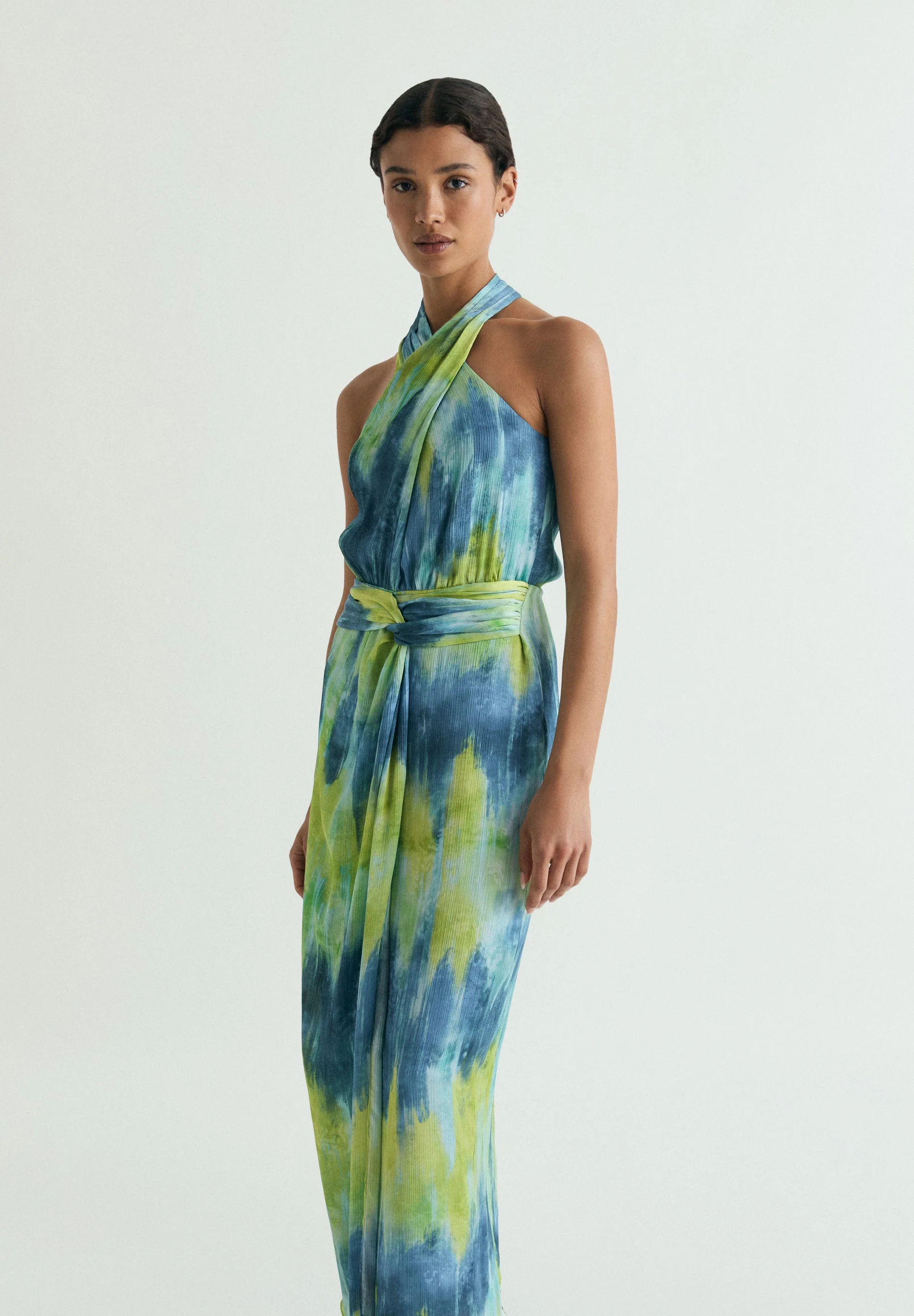 TIE DYE MIDI DRESS WITH KNOT - Image 2