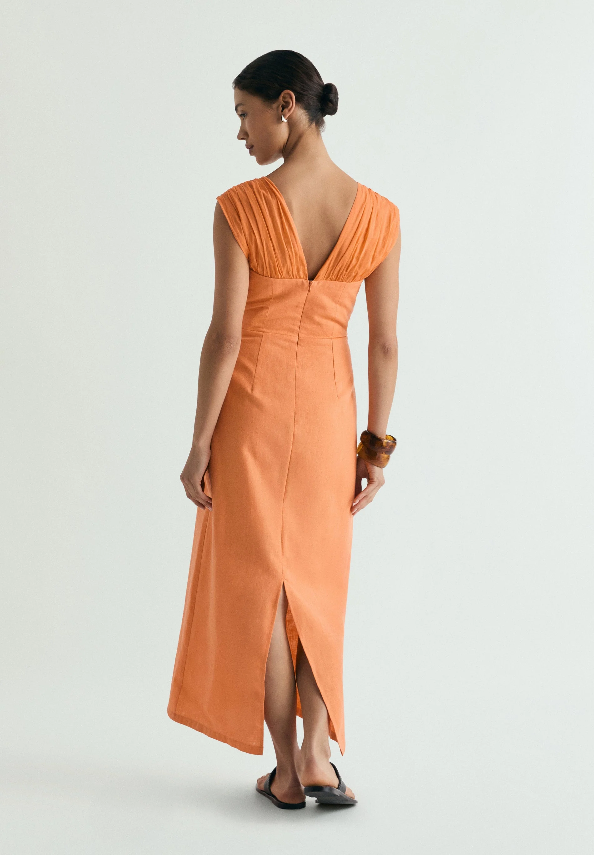 DRAPED LINEN DRESS - Image 3