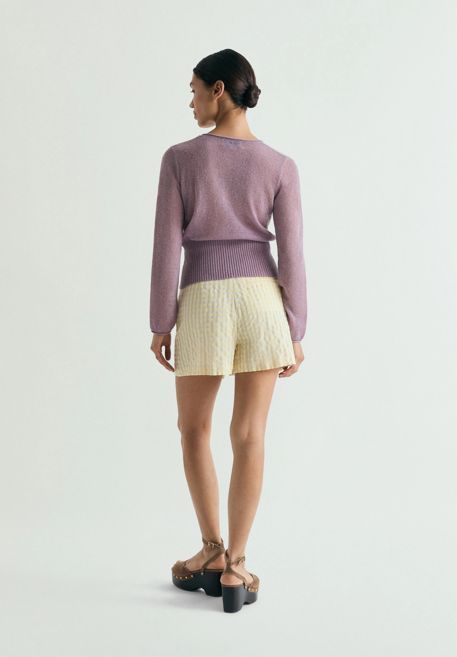 GINGHAM SKORT WITH BUTTONS - Image 3