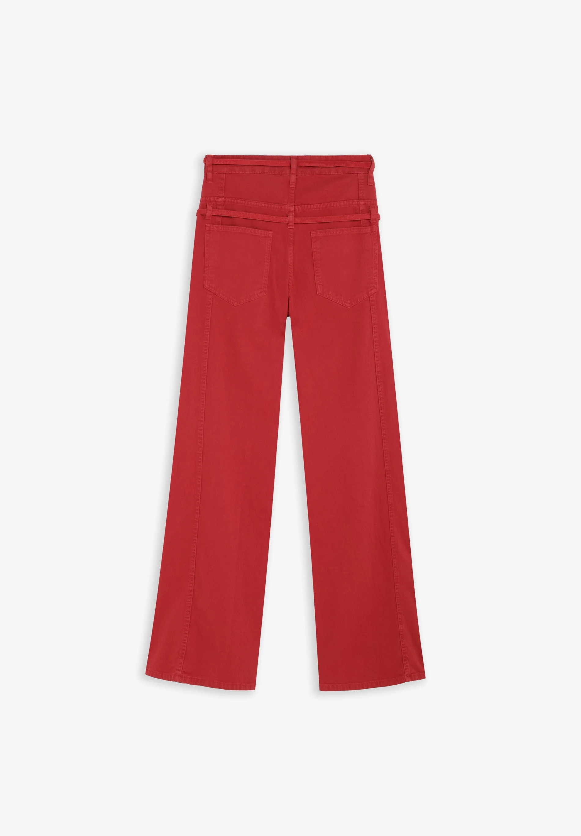 DOUBLE BELT DENIM TROUSERS - Image 2