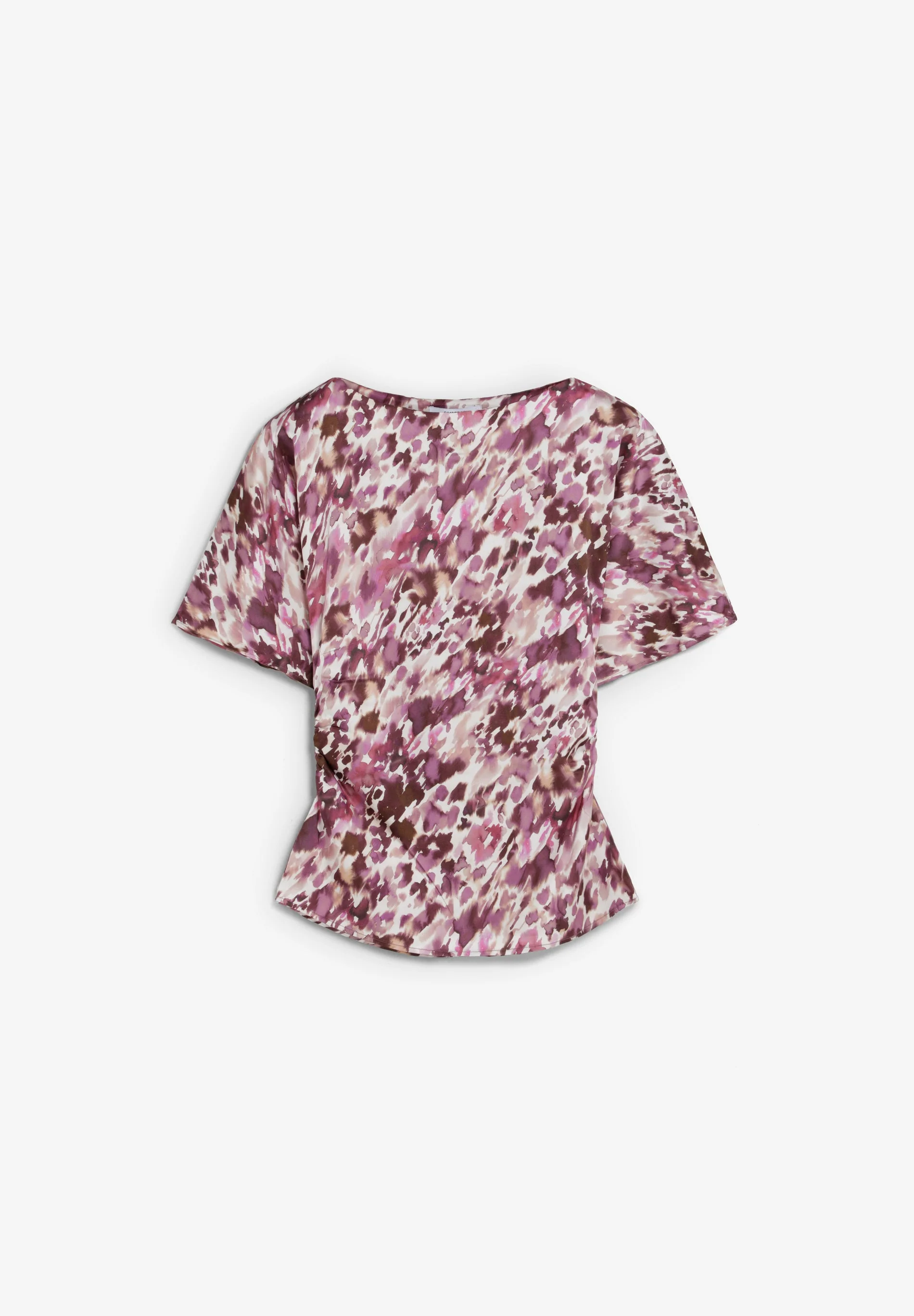 PRINTED TOP WITH SIDE DRAPING