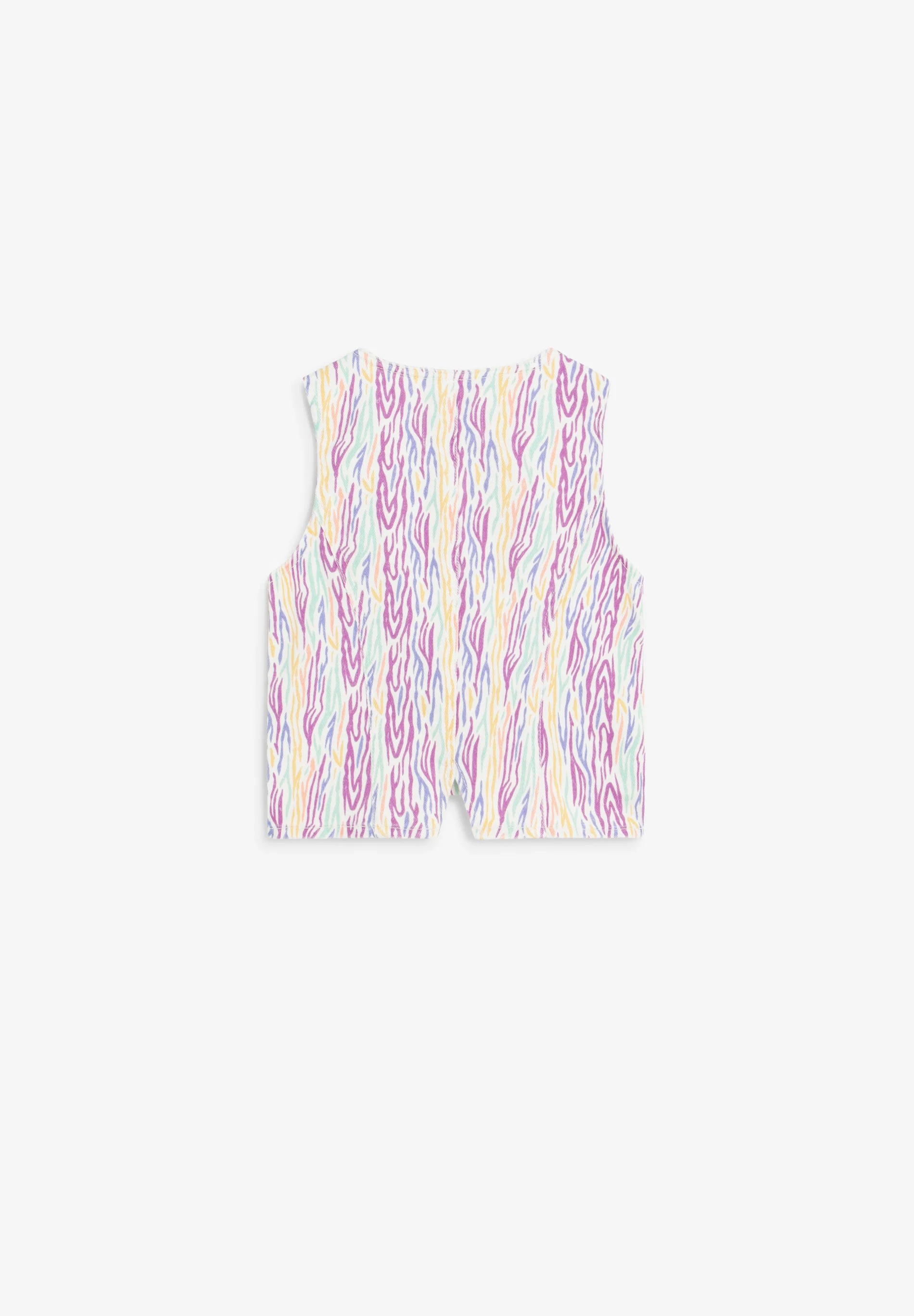 MULTICOLOURED DENIM WAISTCOAT - Image 6