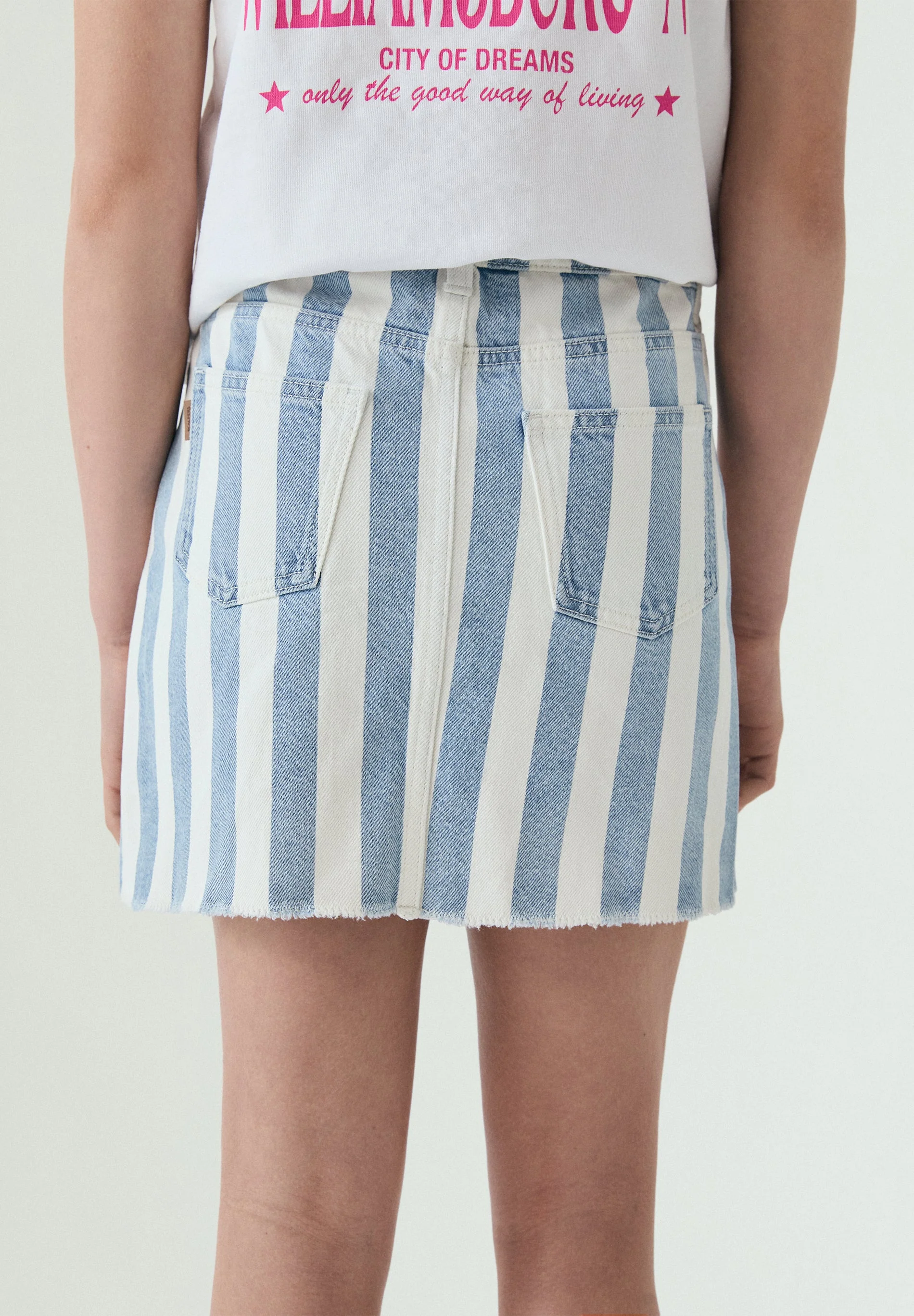 CONTRAST STRIPED DENIM SKIRT - Image 3