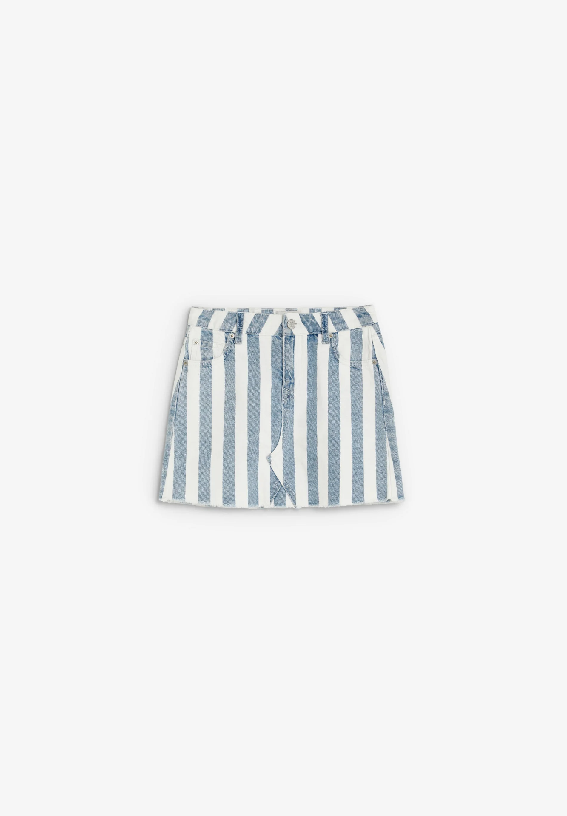 CONTRAST STRIPED DENIM SKIRT - Image 4