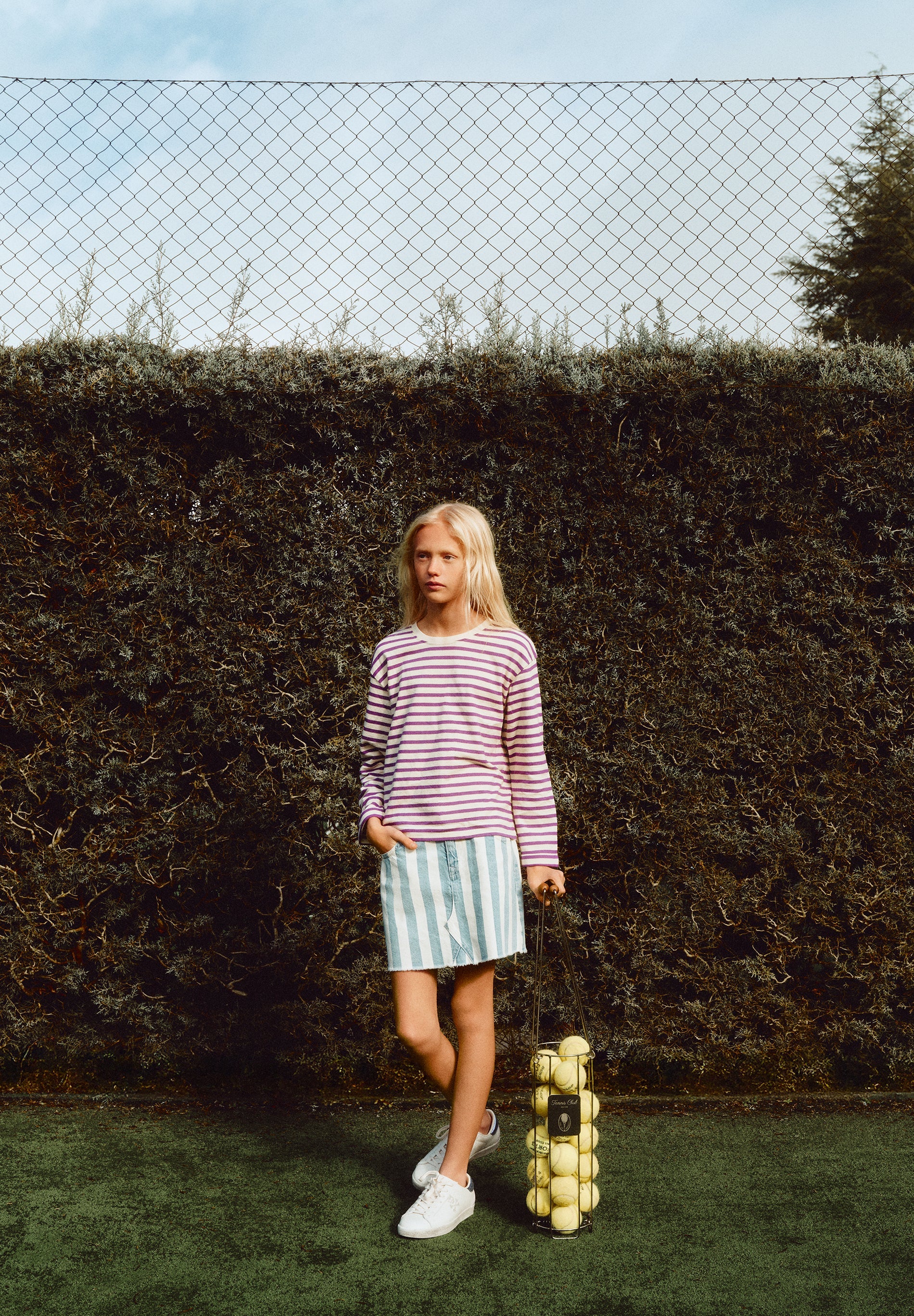 CONTRAST STRIPED DENIM SKIRT - Image 6