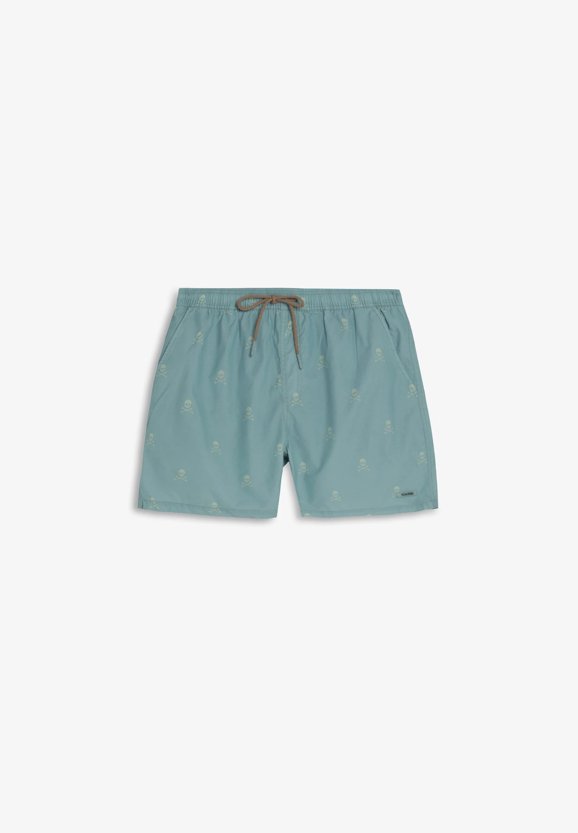 CONTRAST SKULL SWIMMING TRUNKS