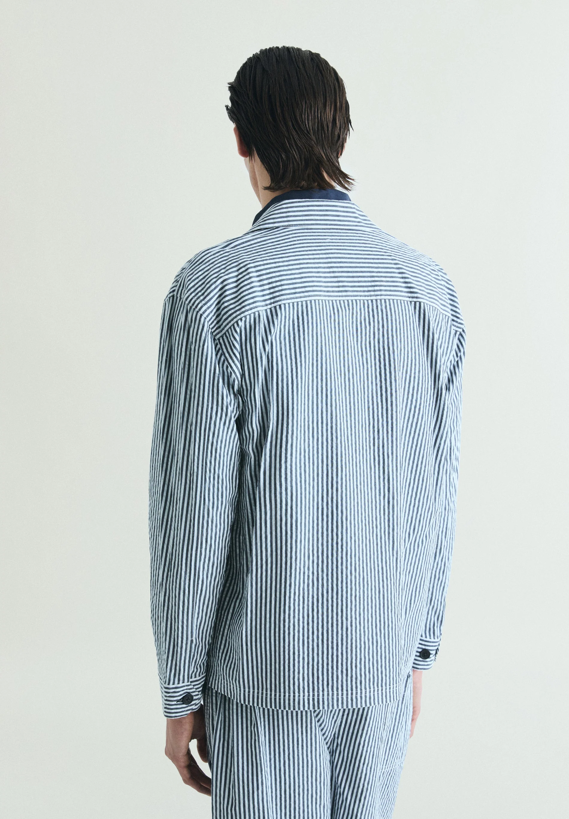 TEXTURED STRIPED OVERSHIRT - Image 4