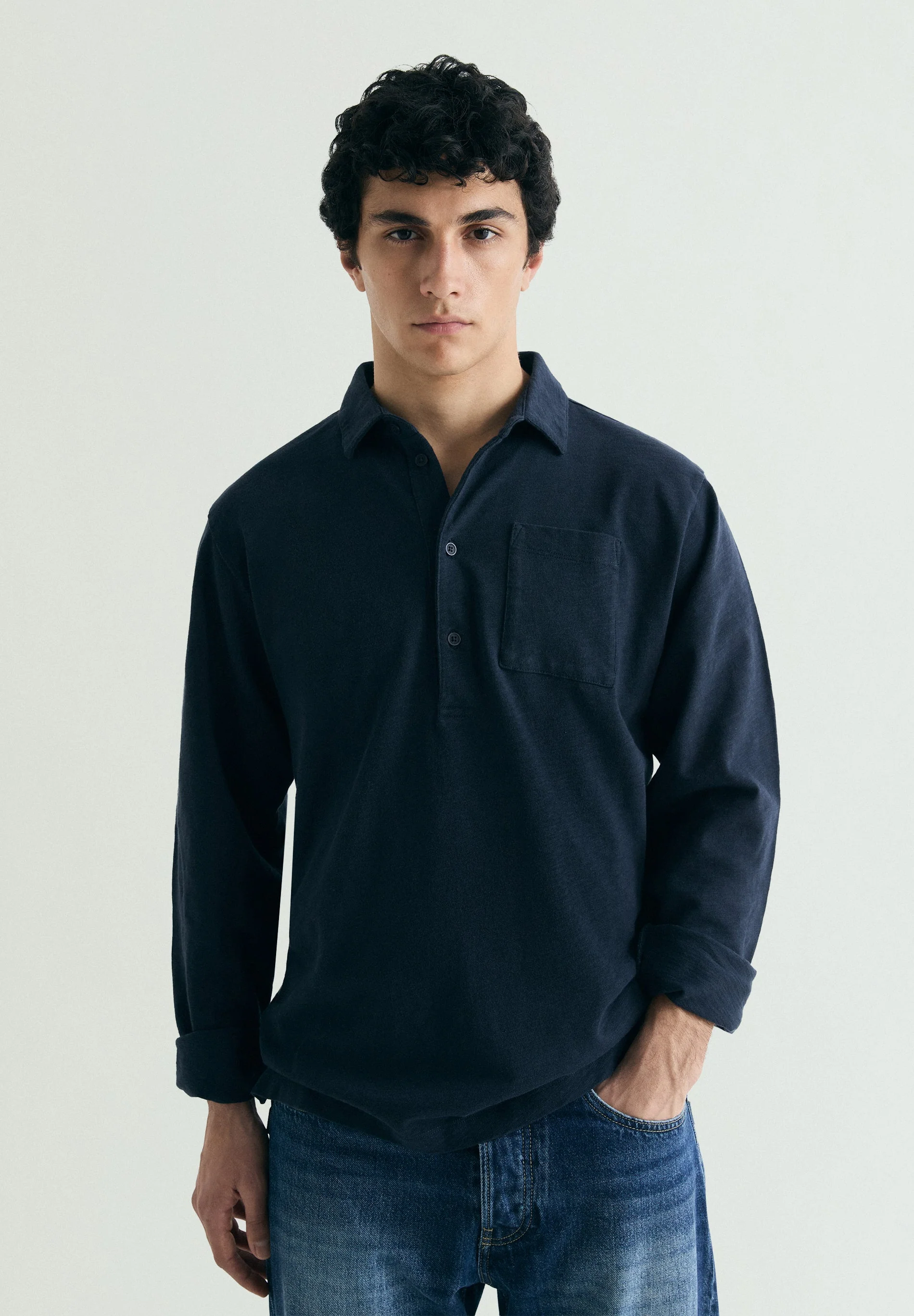 COTTON POLO SHIRT WITH POCKET