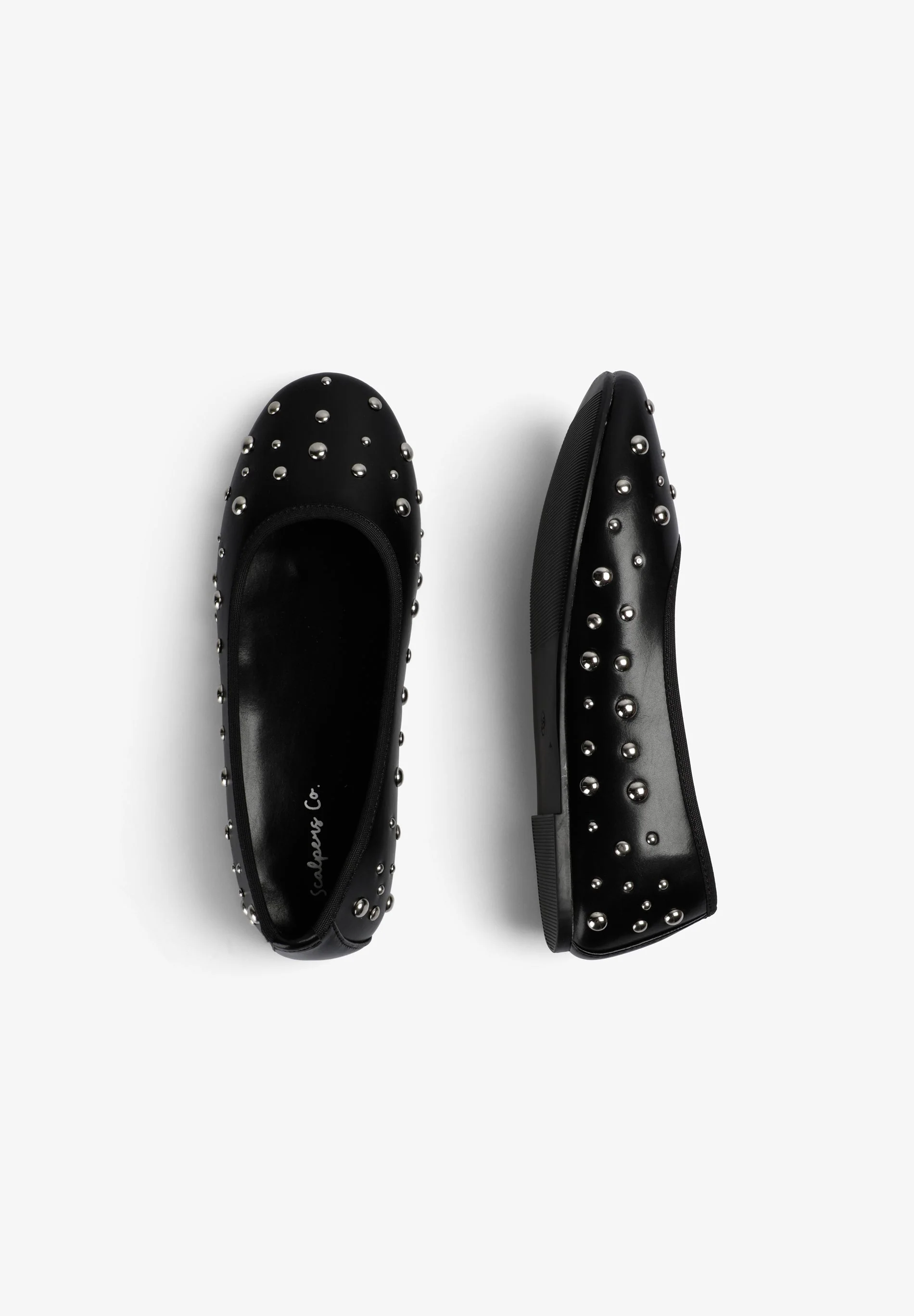 LEATHER BALLET FLATS WITH STUDS - Image 7