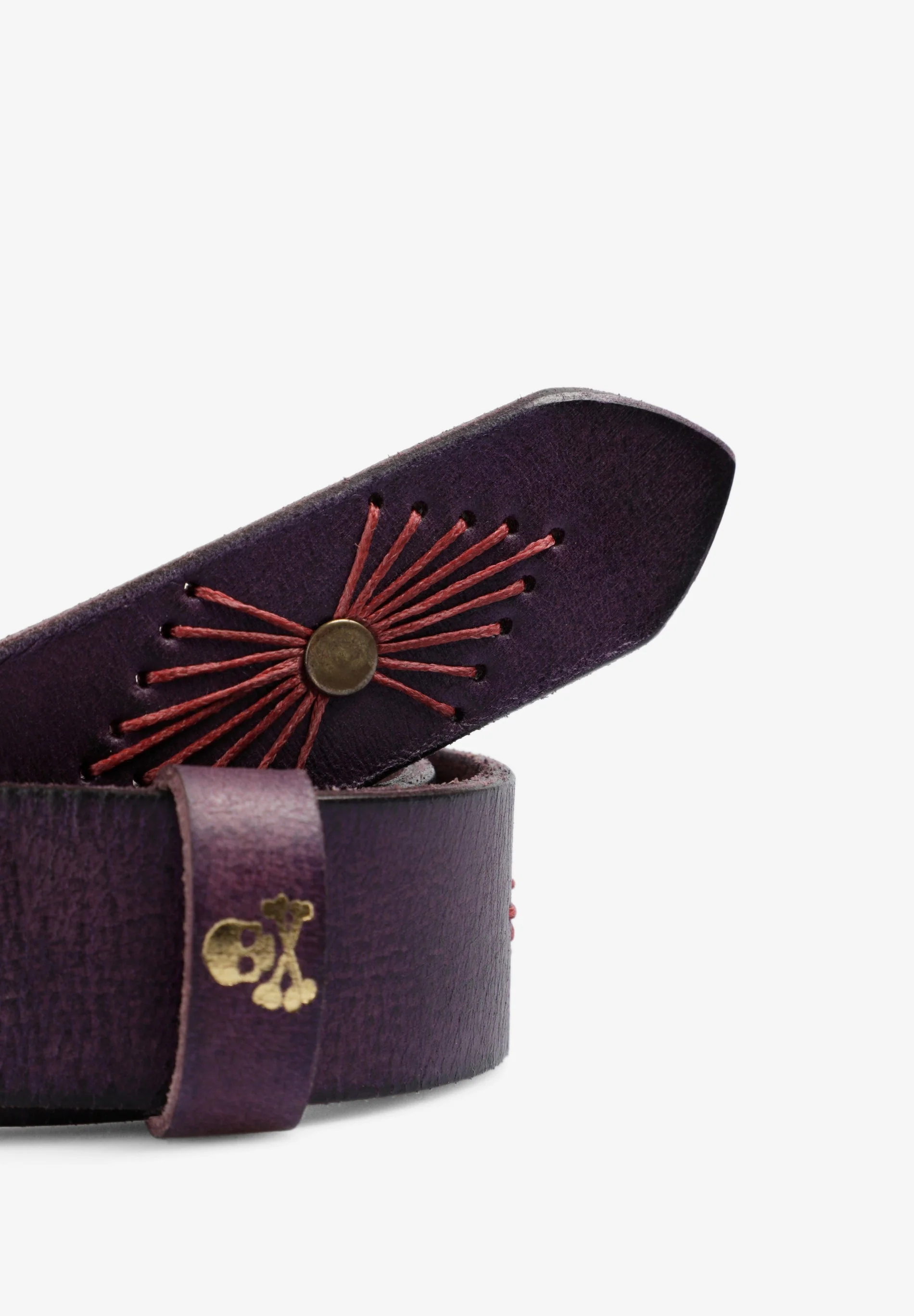 LEATHER BELT WITH STITCHING - Image 3