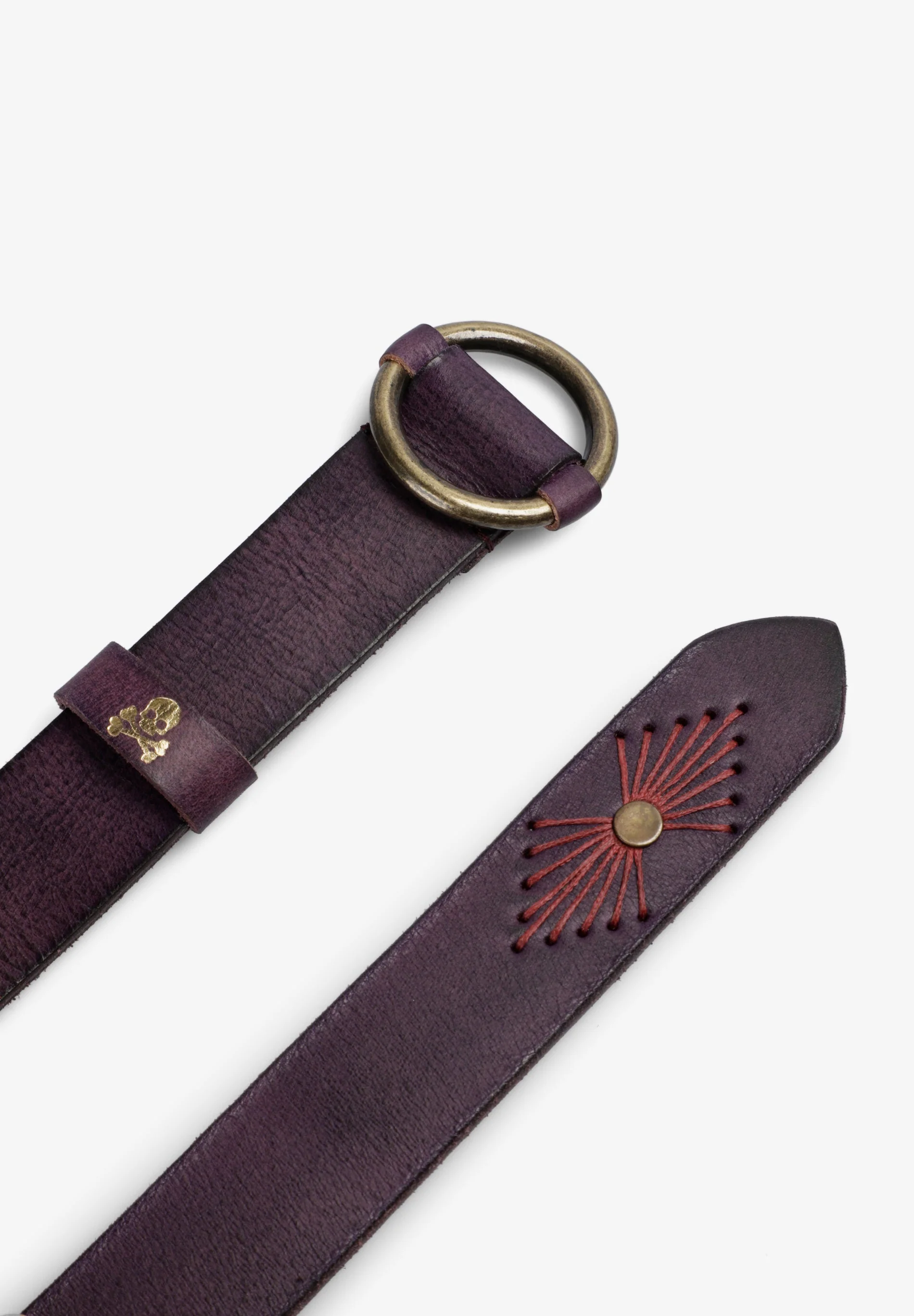 LEATHER BELT WITH STITCHING - Image 4