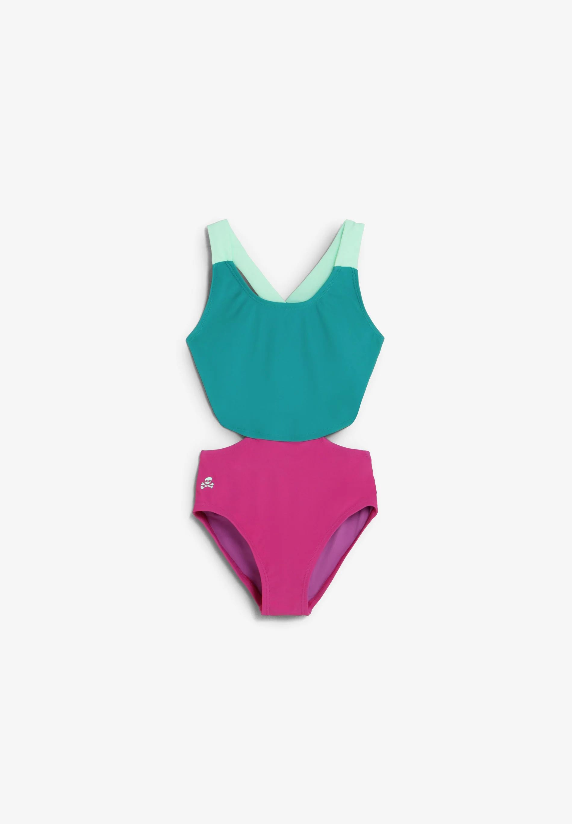CONTRAST THREE-TONE SWIMSUIT - Image 4