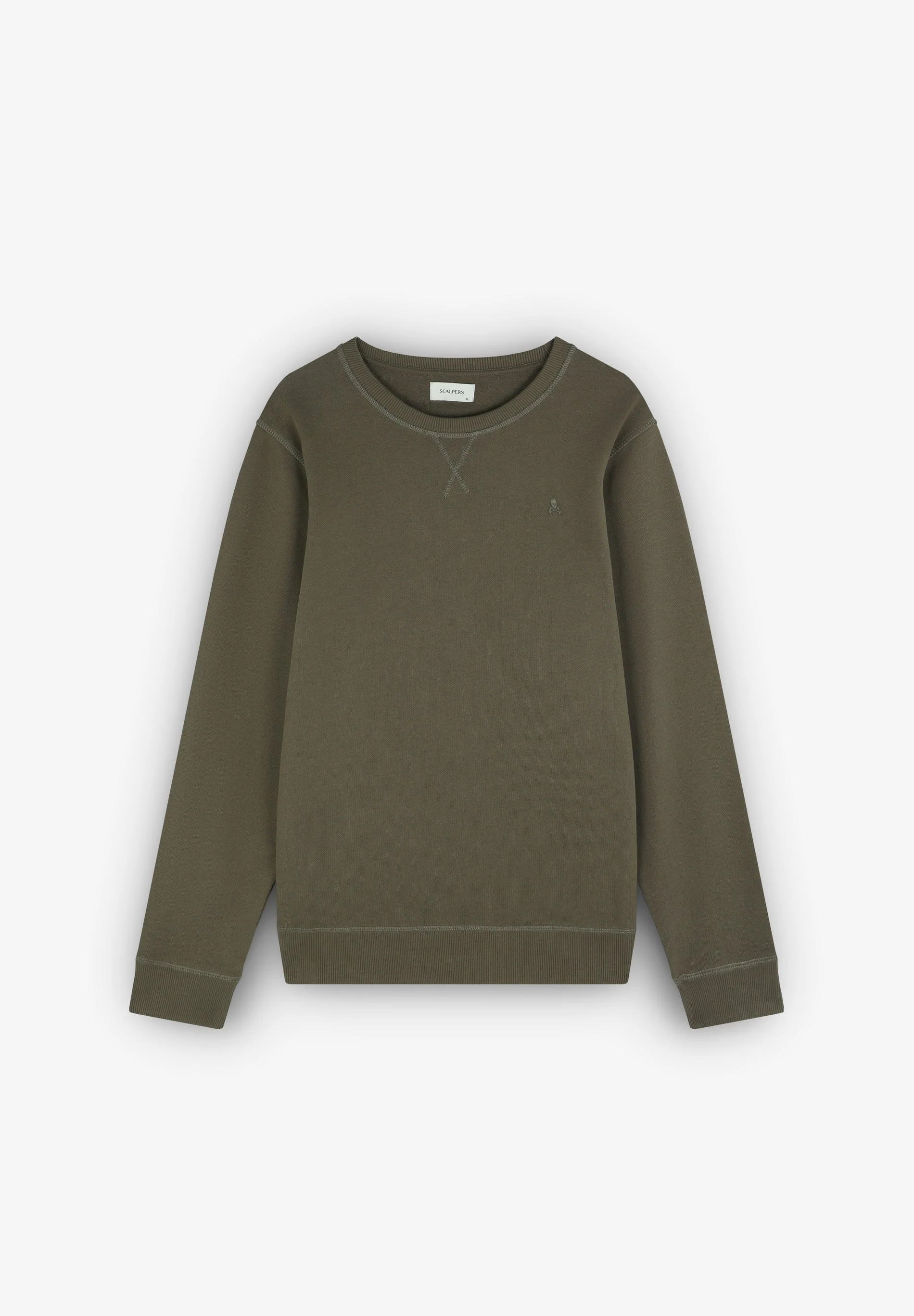 BASIC SWEATSHIRT WITH EMBROIDERED SKULL