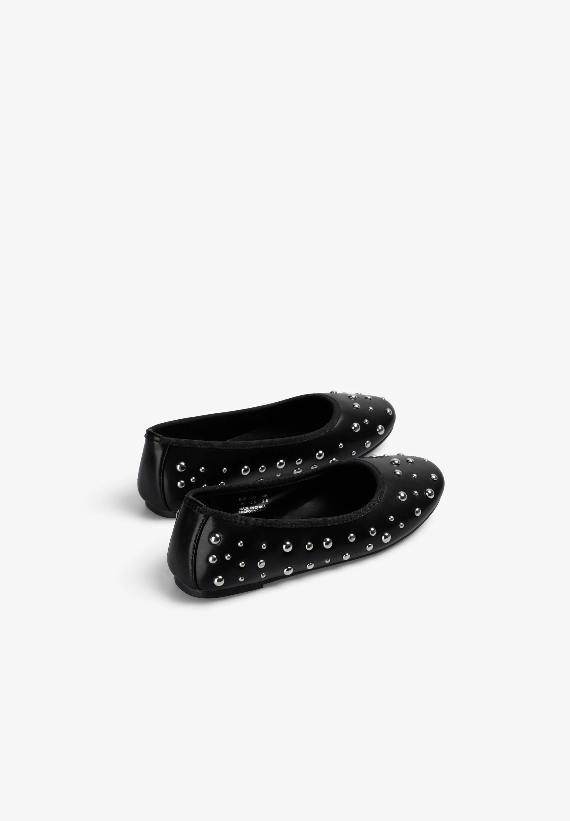 LEATHER BALLET FLATS WITH STUDS - Image 4