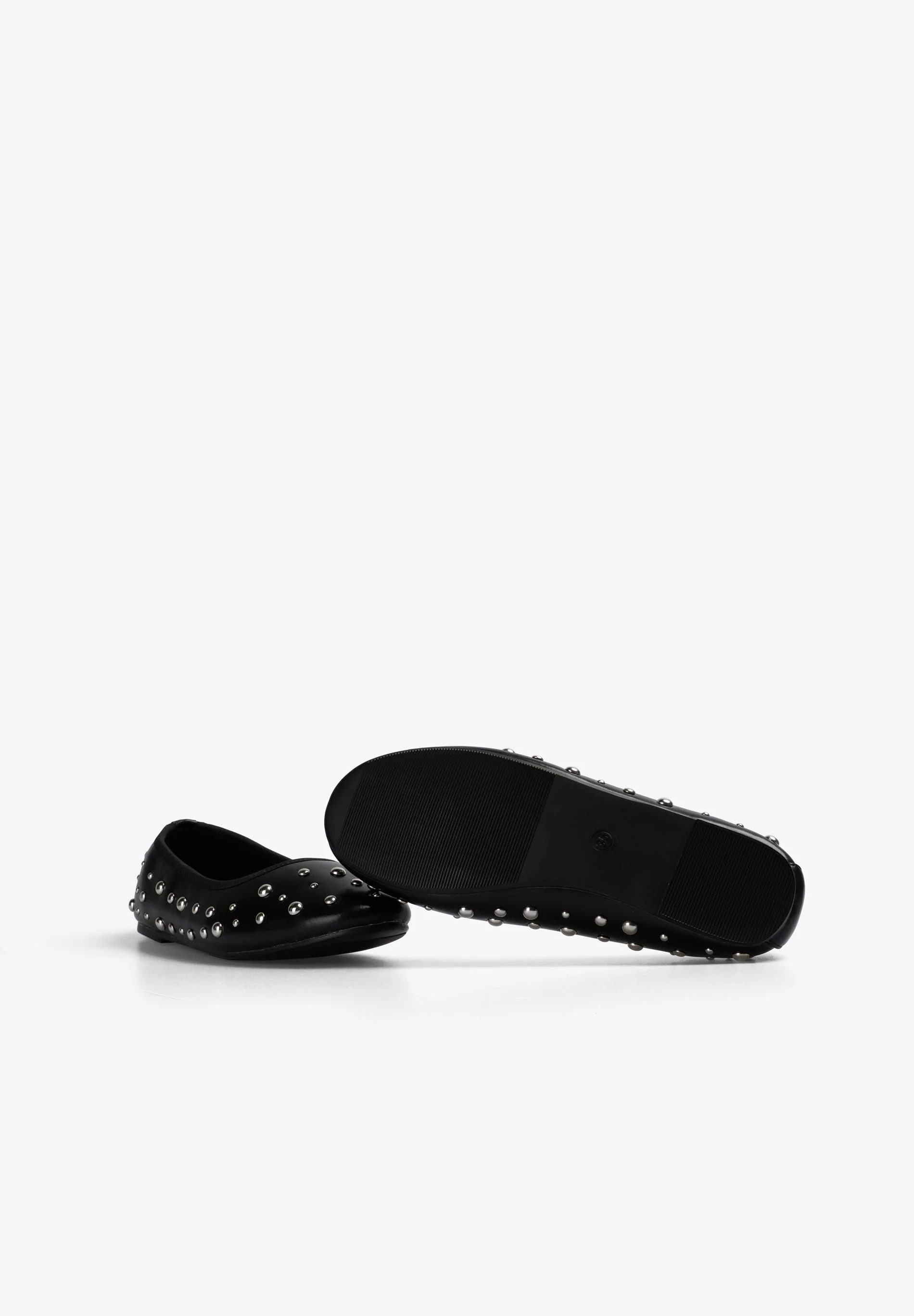 LEATHER BALLET FLATS WITH STUDS - Image 5