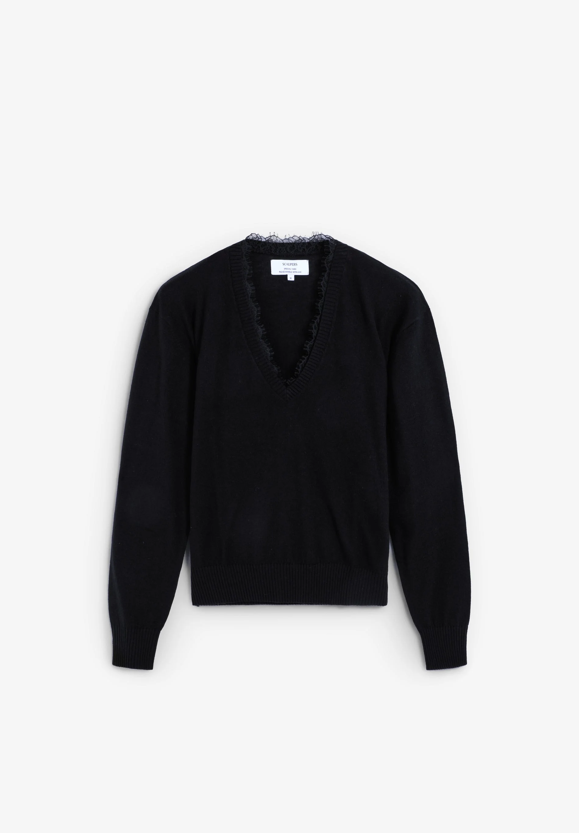 V-NECK SWEATER WITH LACE - Image 6