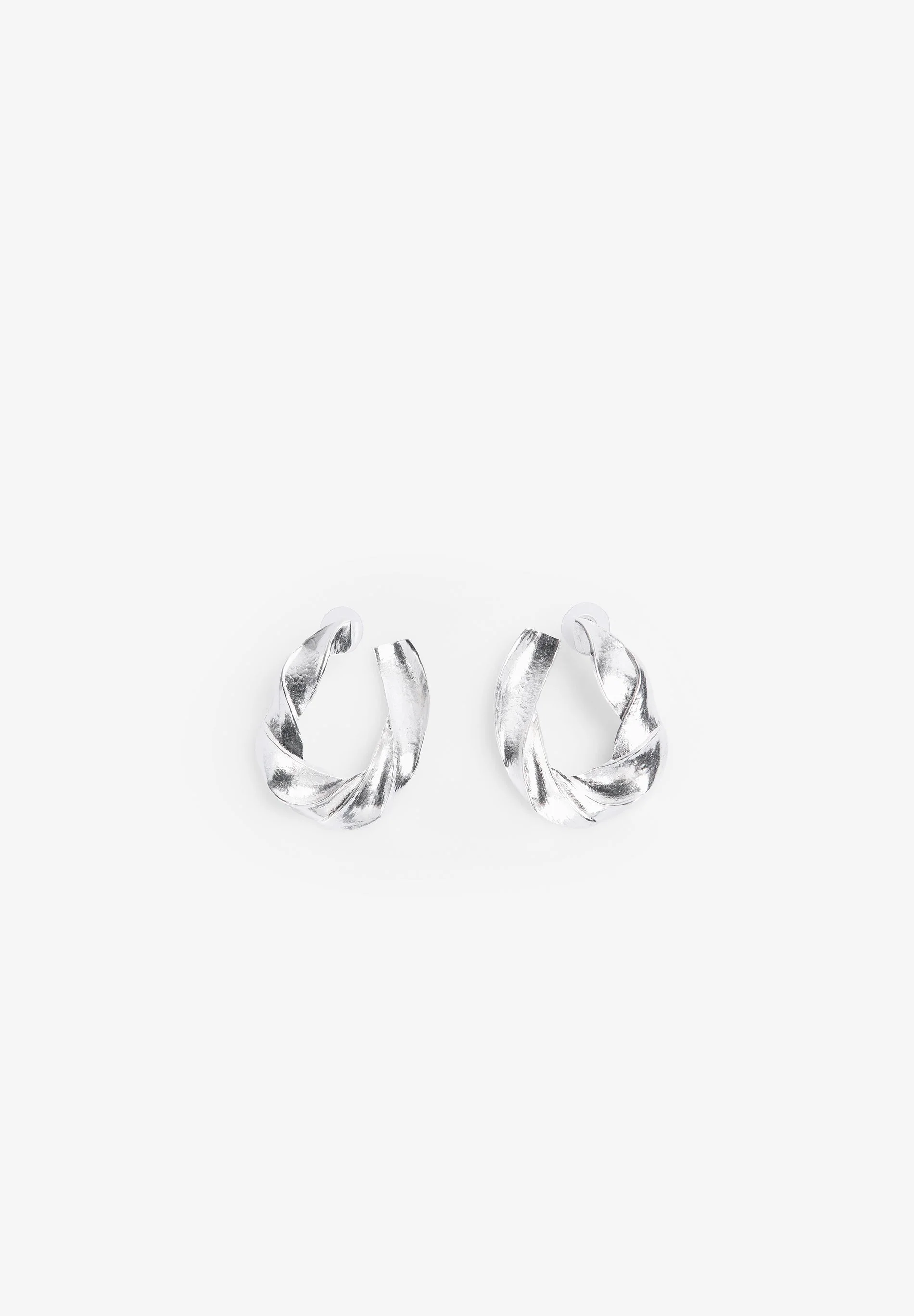 SILVER LOGO EARRINGS - Image 2