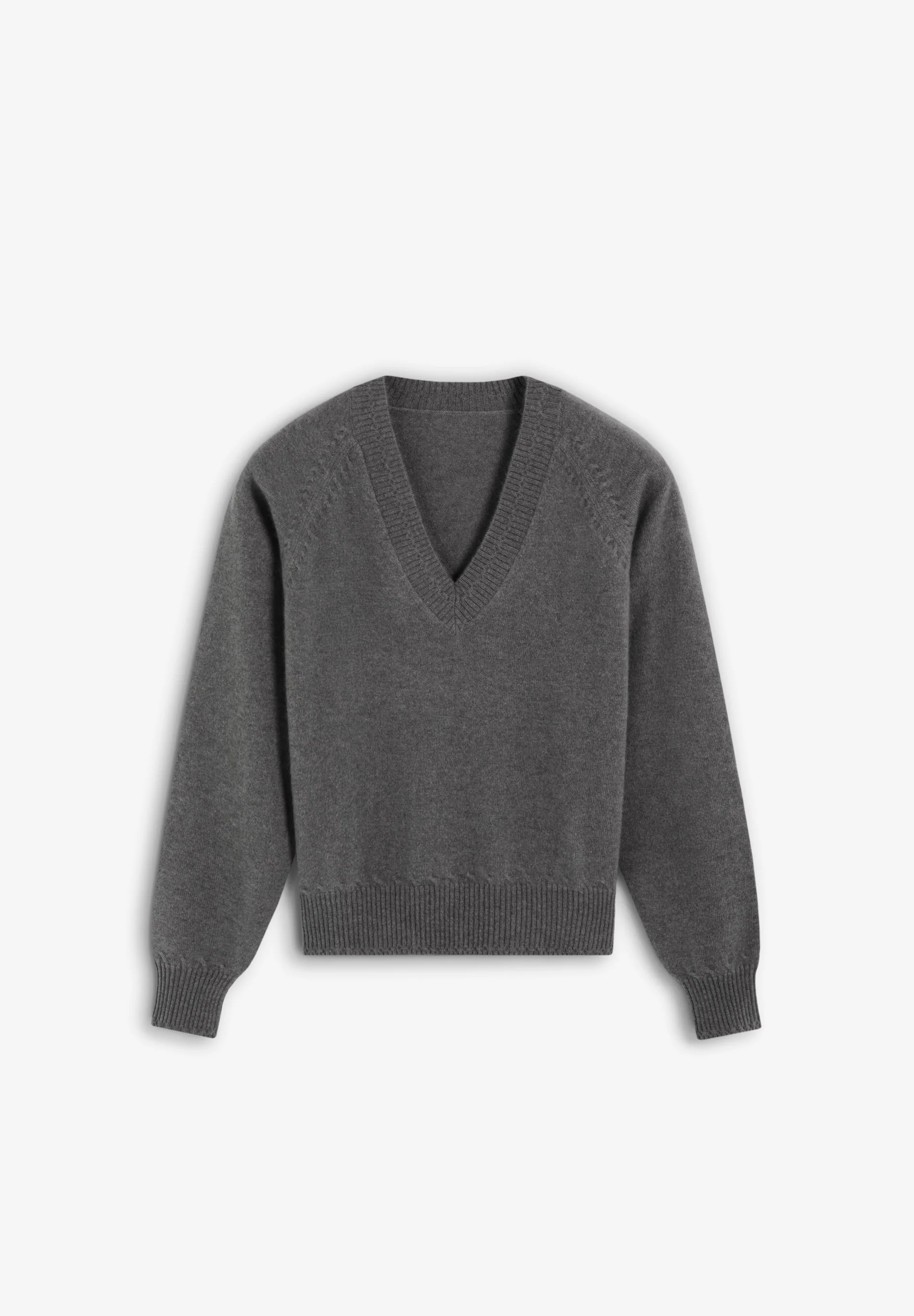 V-NECK 100% CASHMERE SWEATER - Image 2