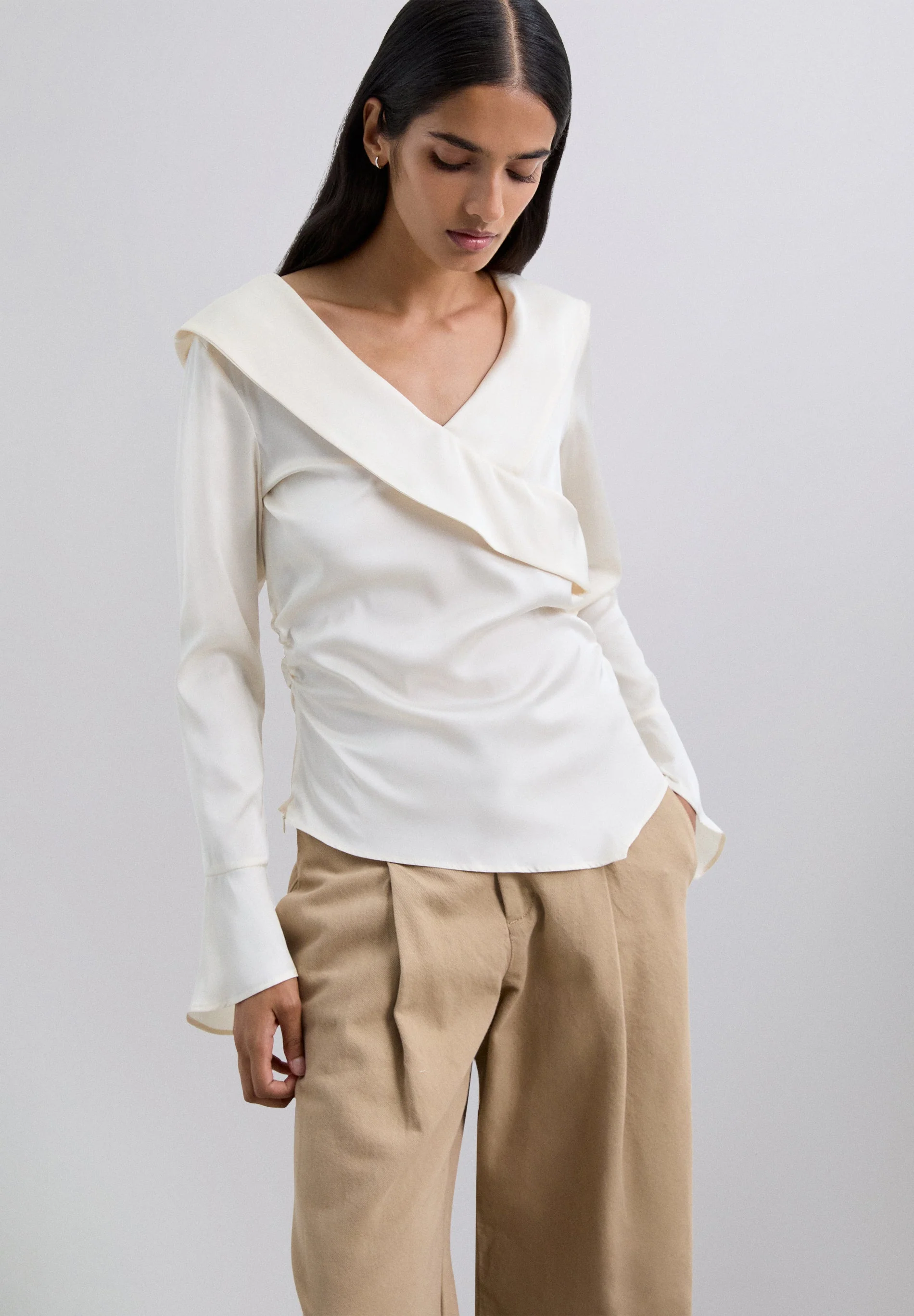SATIN ASYMMETRIC SHIRT - Image 2