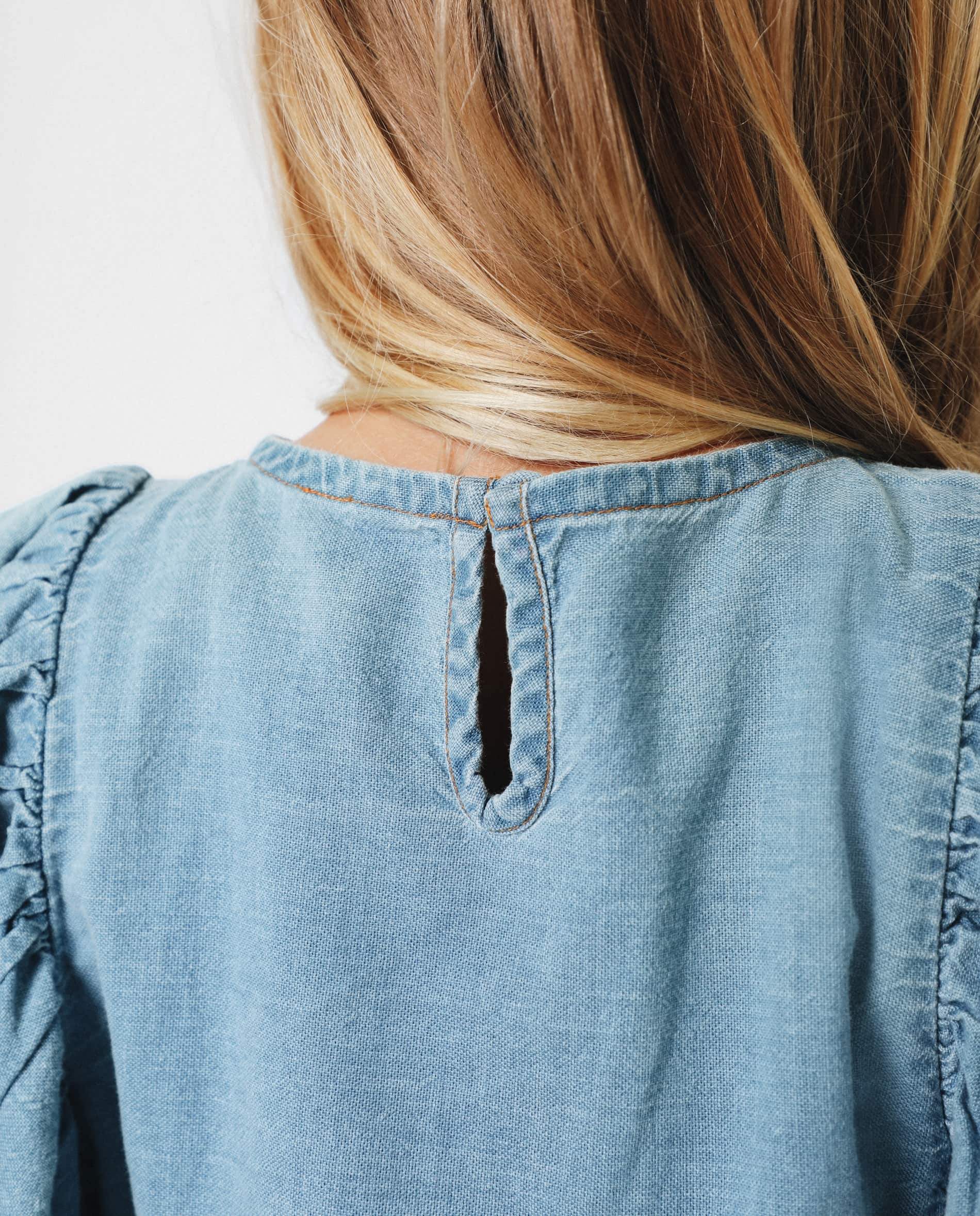 DENIM SHIRT WITH RUFFLED SLEEVES - Image 5