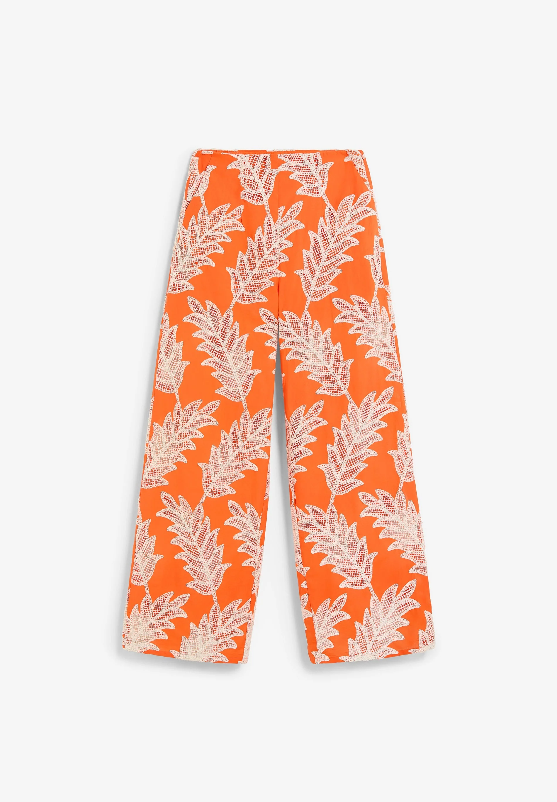 EMBROIDERED FLOWING TROUSERS