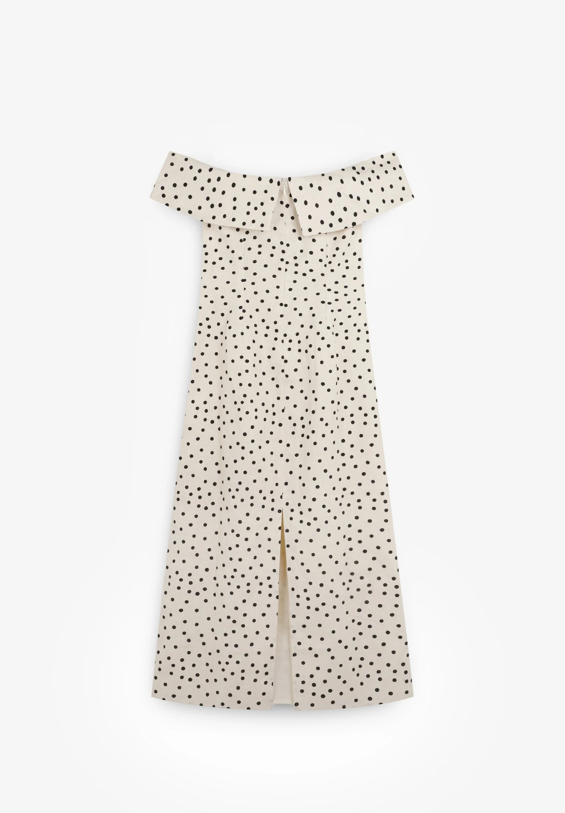 POLKA DOT LINEN MIDI DRESS - Image 5