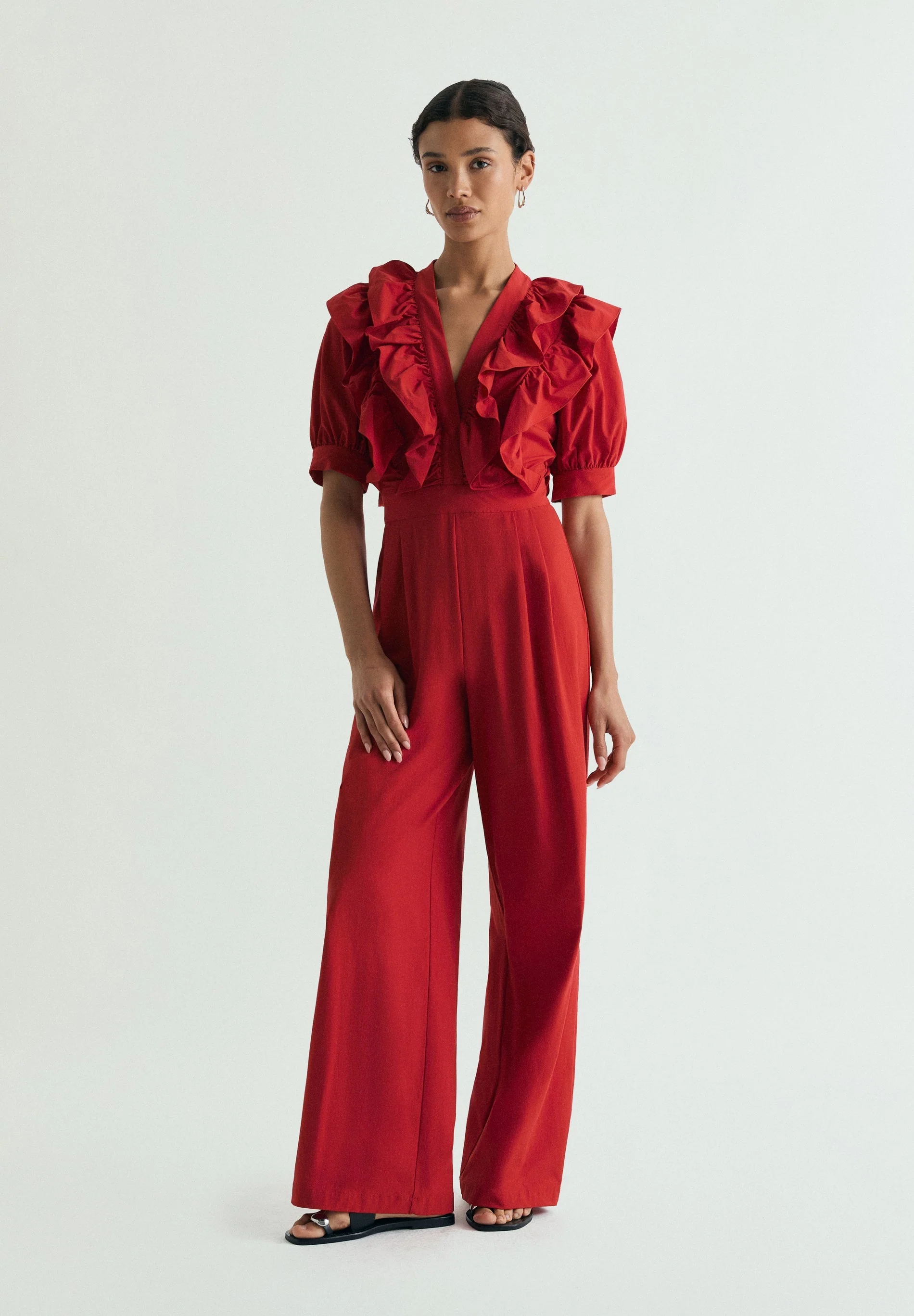 LONG JUMPSUIT WITH RUFFLES - Image 3