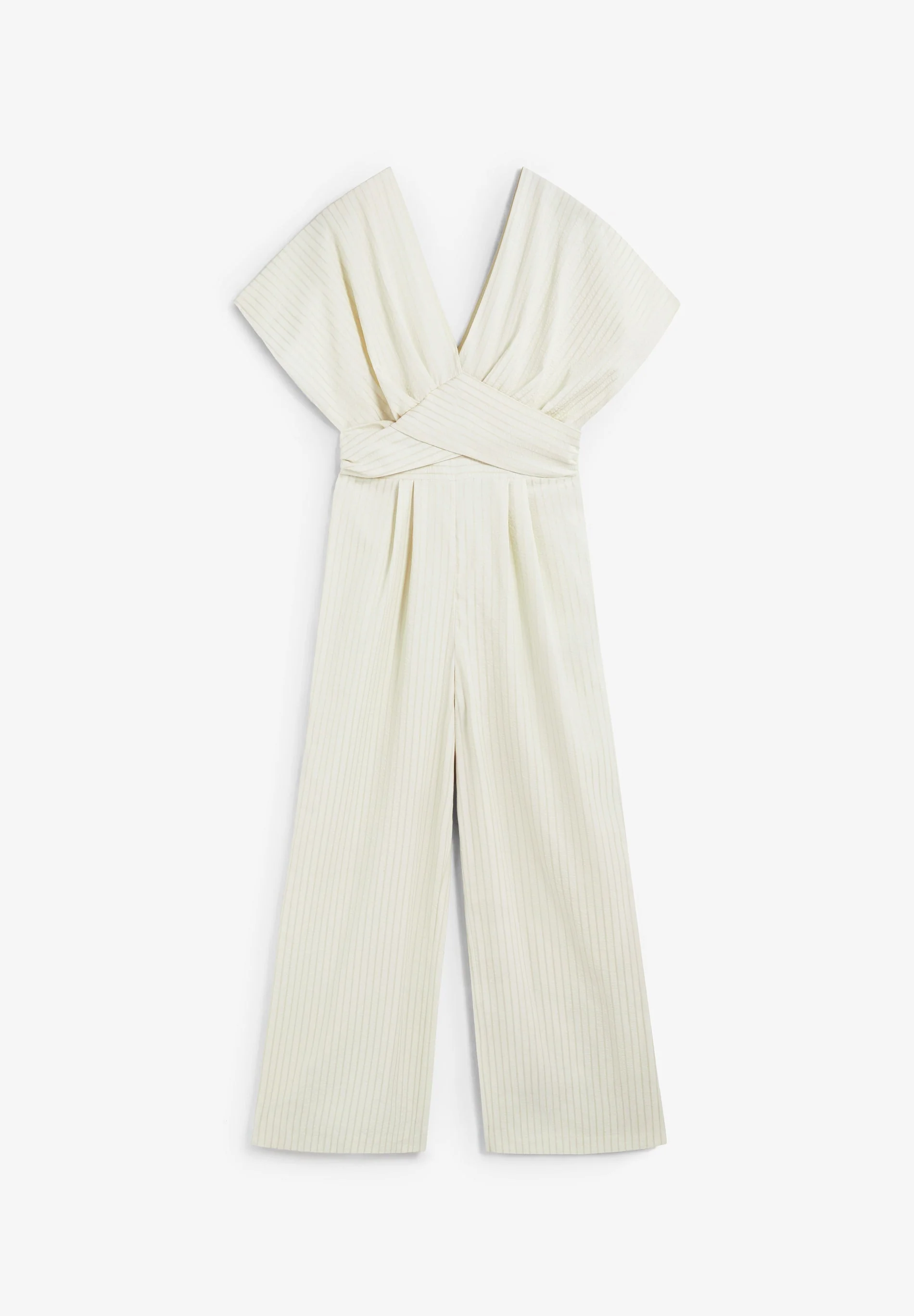 STRIPED JUMPSUIT WITH CROSSOVER WAIST - Image 6