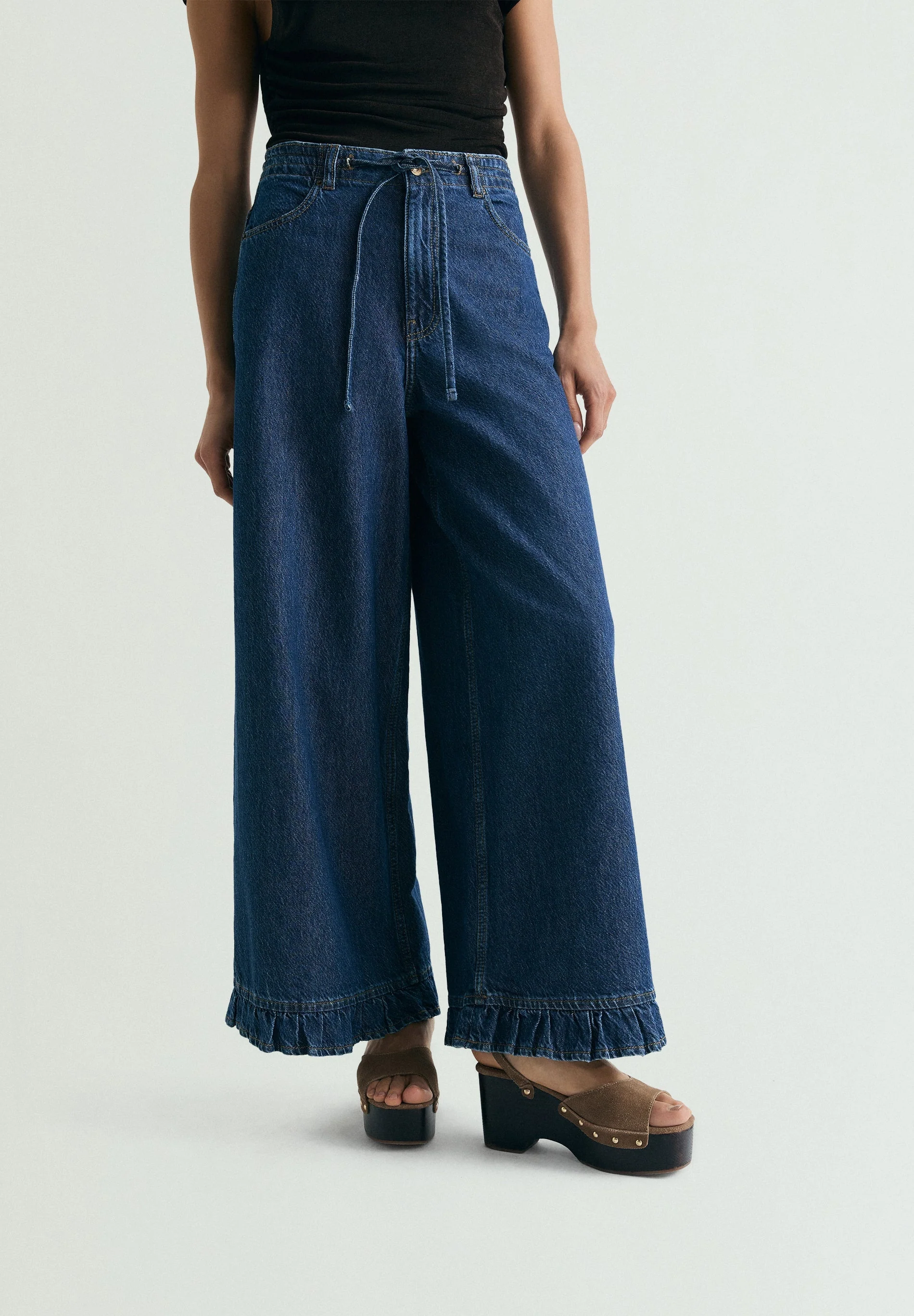 WIDE LEG JEANS WITH FRILL DETAIL - Image 2