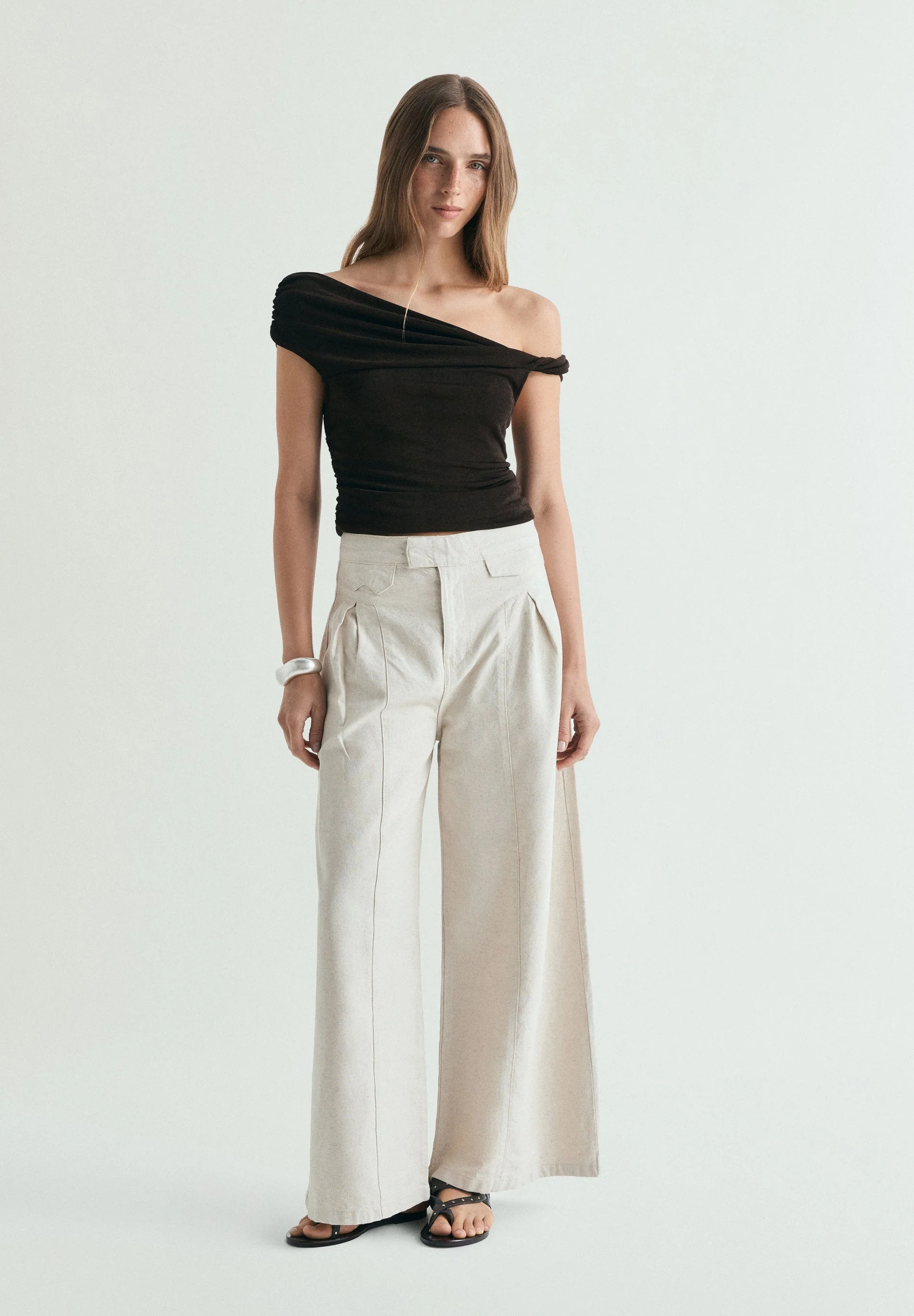 WIDE LEG RUSTIC TROUSERS - Image 3