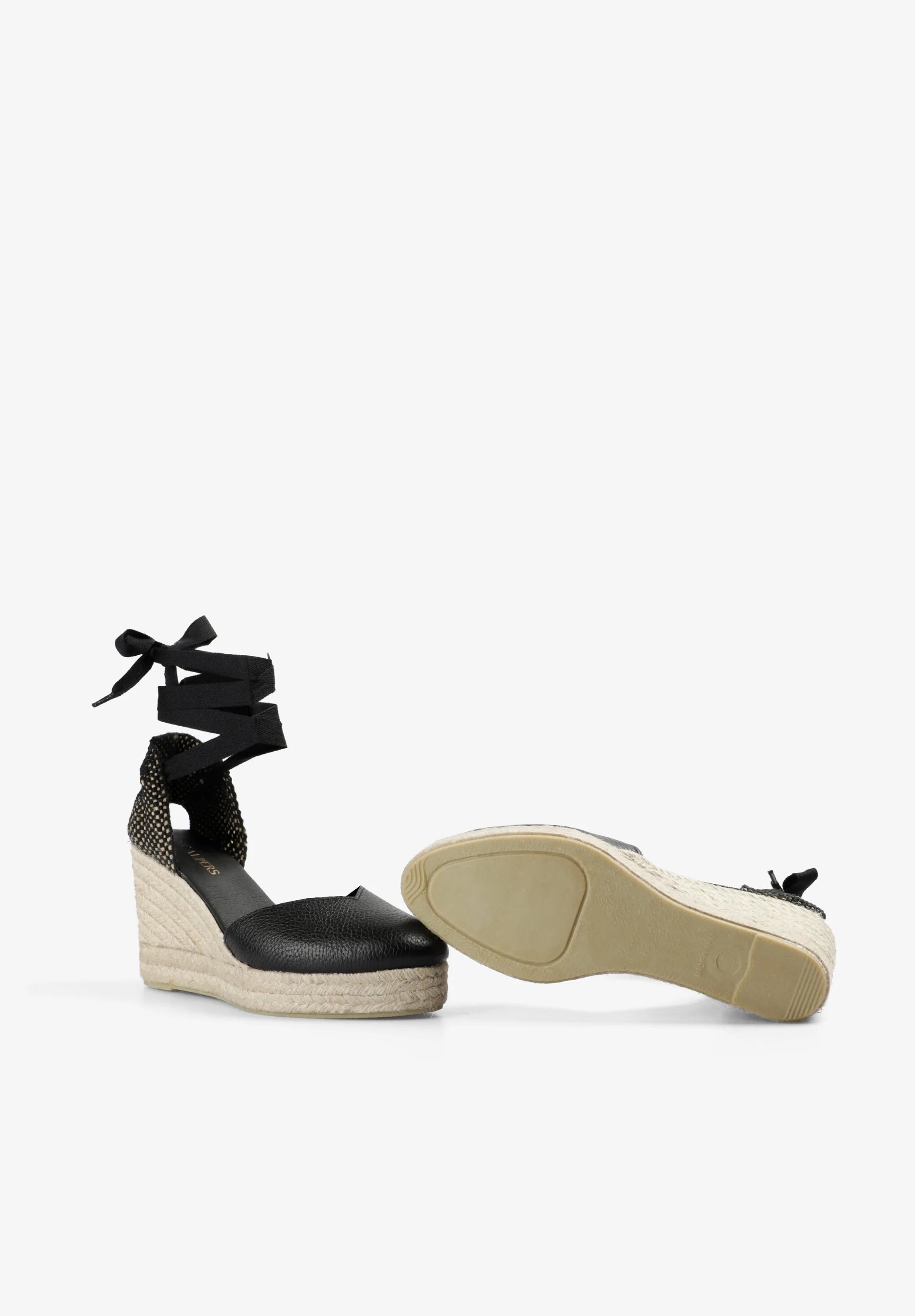 LEATHER SANDALS WITH ESPARTO GRASS WEDGE - Image 2