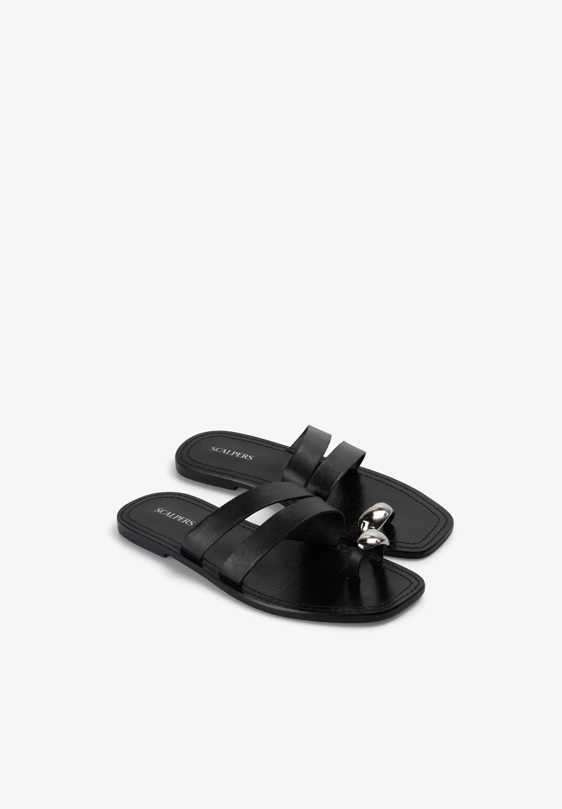 LEATHER SANDALS WITH METAL DETAILS - Image 2