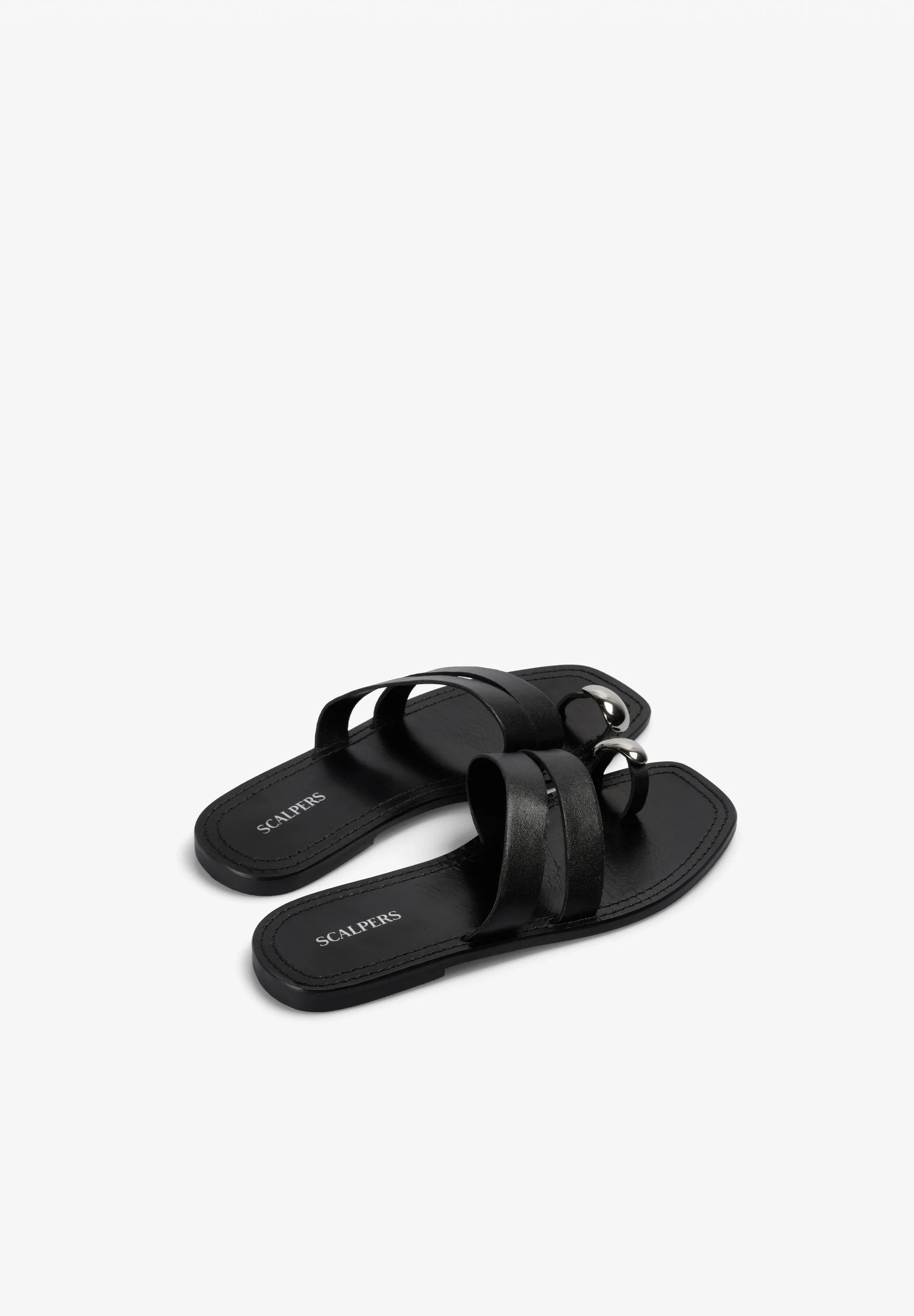 LEATHER SANDALS WITH METAL DETAILS - Image 3