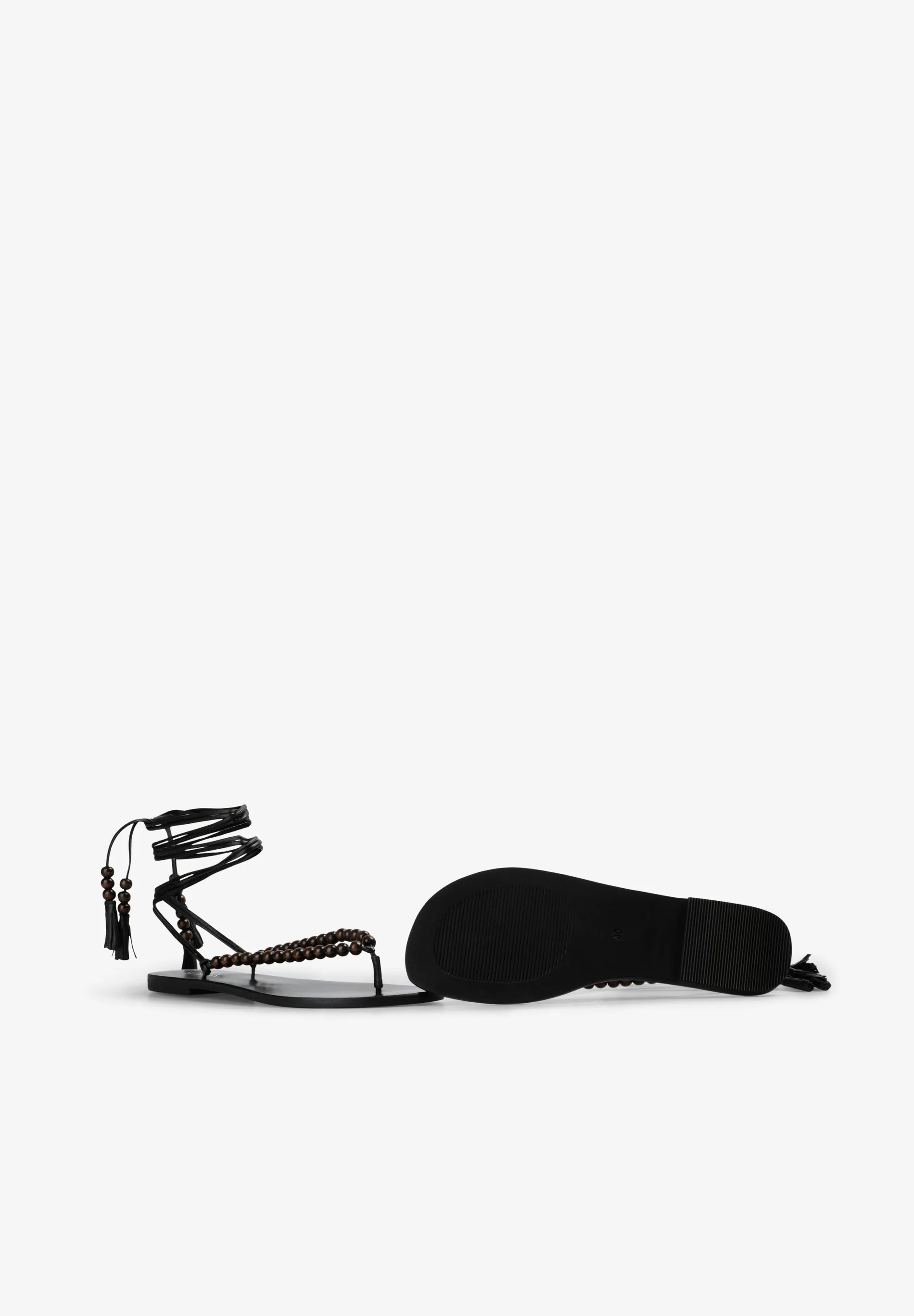 LEATHER SANDALS WITH BEADS - Image 2