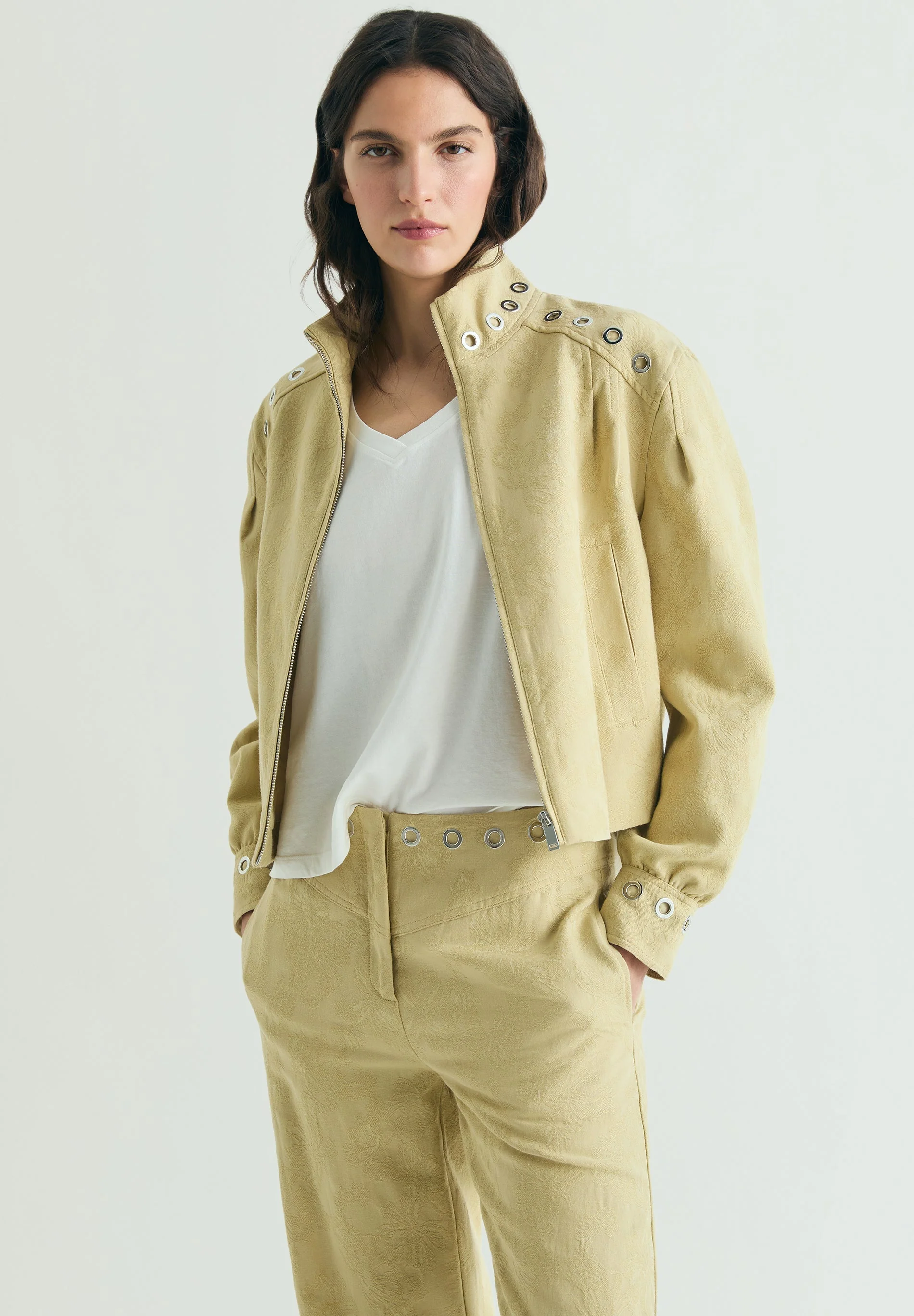 JACQUARD BOMBER JACKET WITH STUDS - Image 2