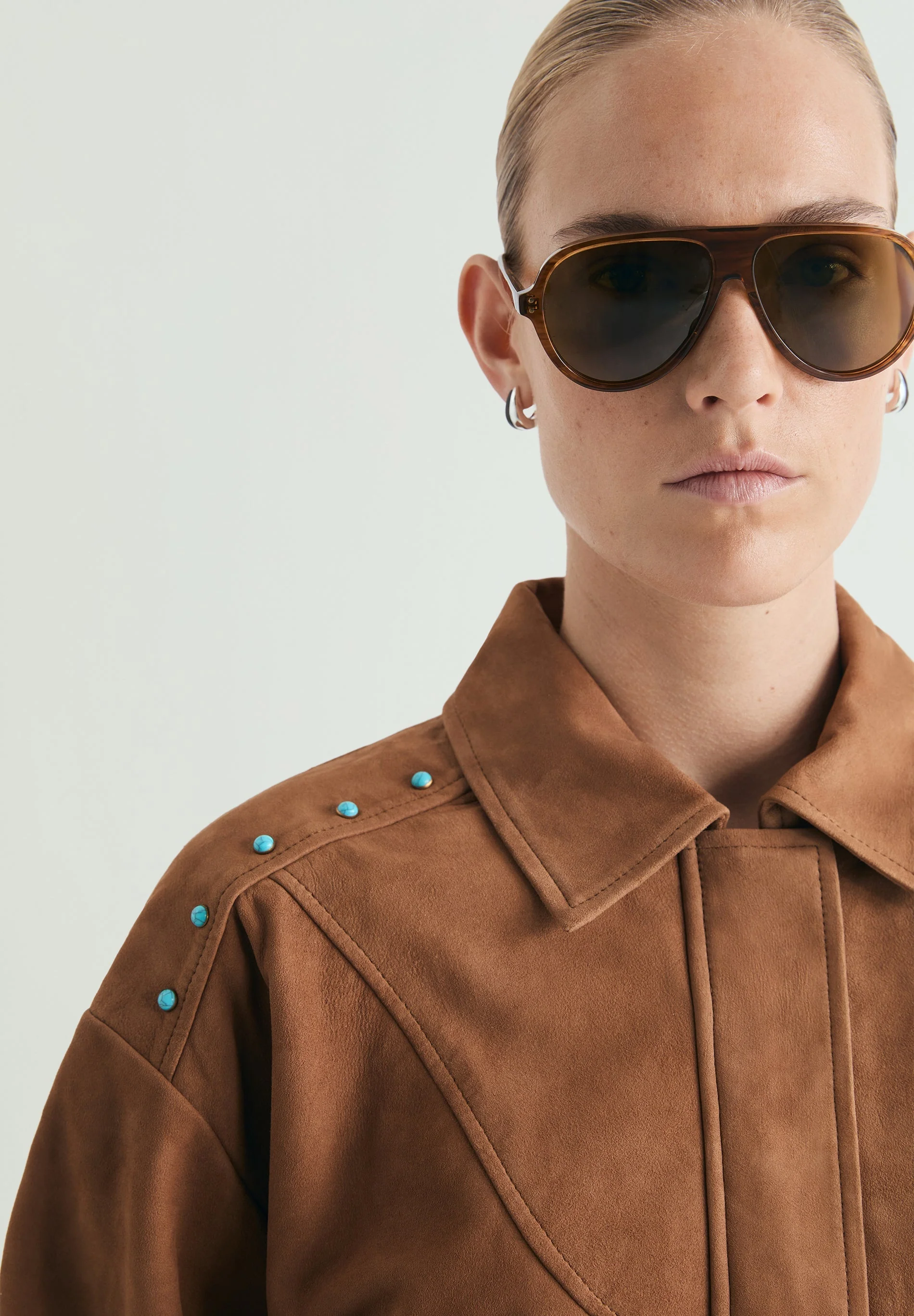 STUDDED SUEDE BOMBER JACKET - Image 5