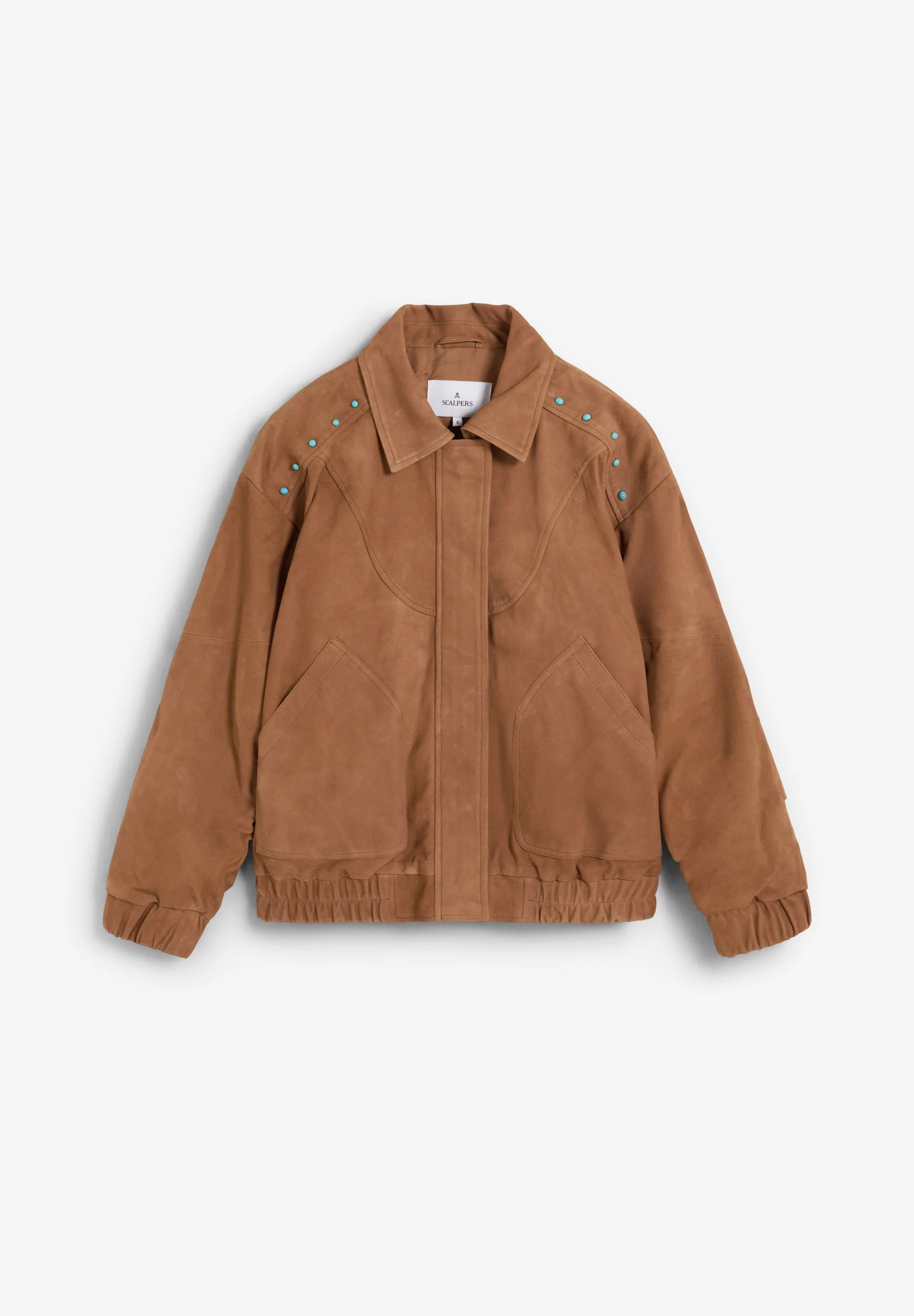 STUDDED SUEDE BOMBER JACKET - Image 7