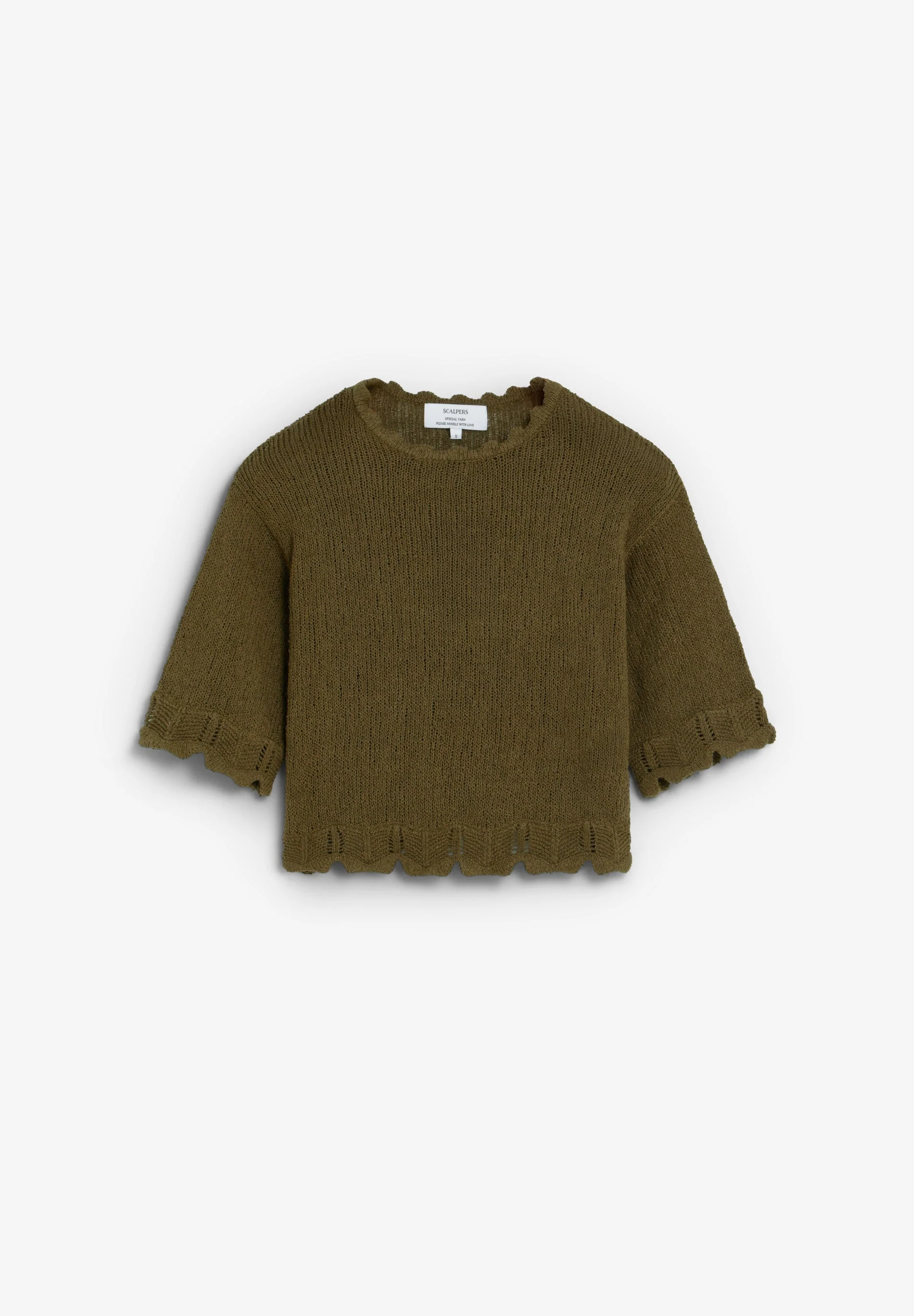 CROPPED SHORT SLEEVE SWEATER - Image 4