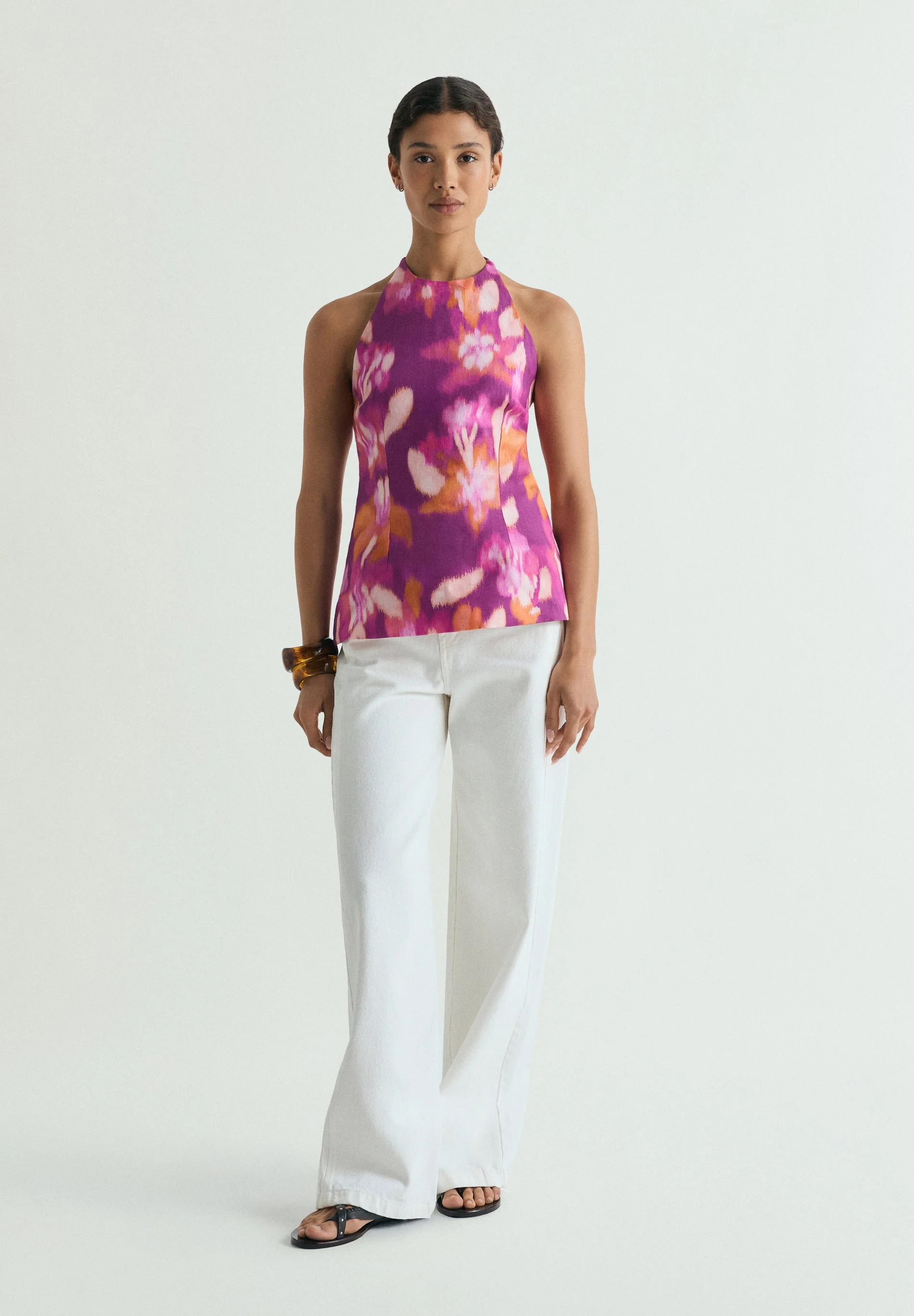 SCPRINT LINEN HALTER TOP - Image 2