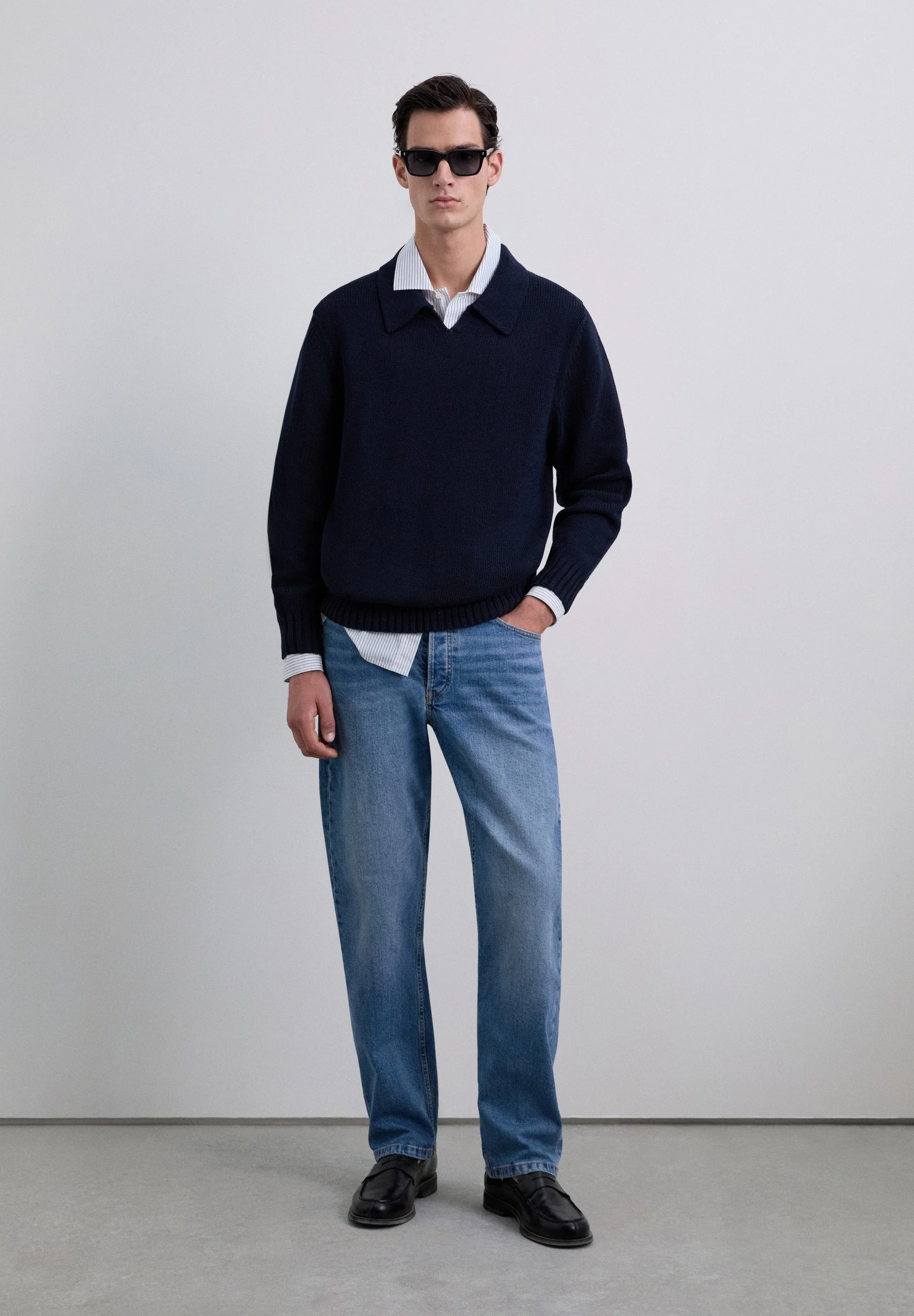 COTTON KNIT POLO SWEATER - Image 6
