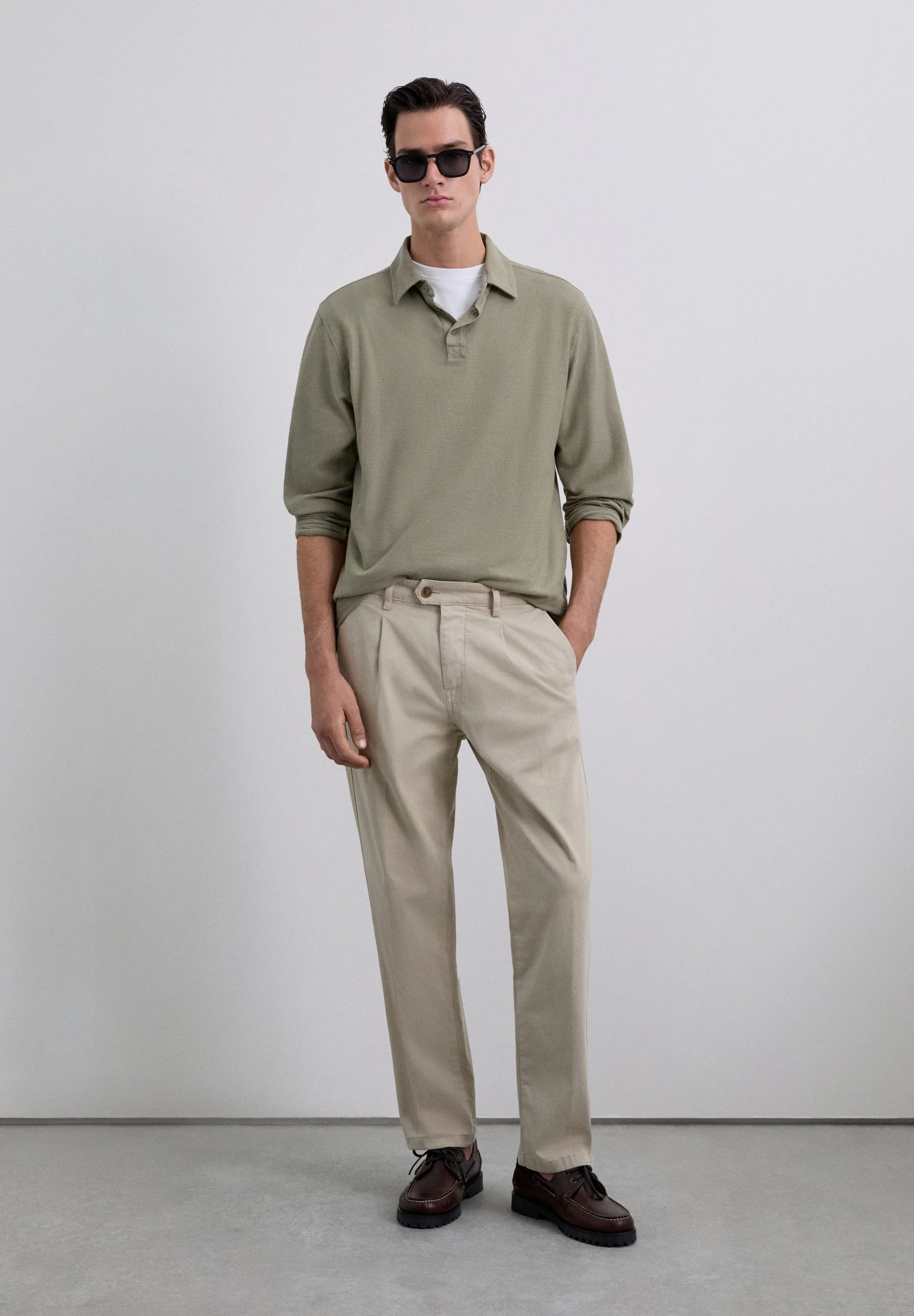 LONG SLEEVE POLO SHIRT - Image 3