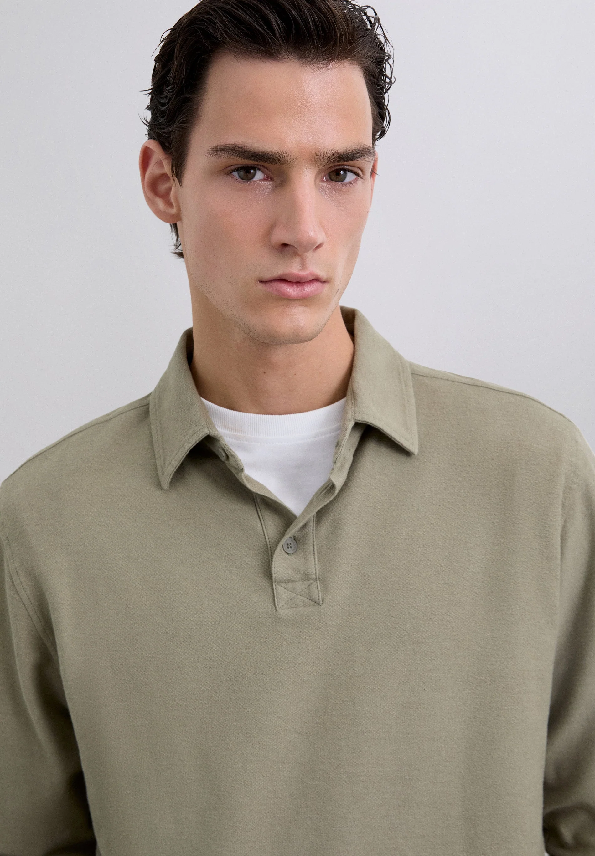 LONG SLEEVE POLO SHIRT - Image 4