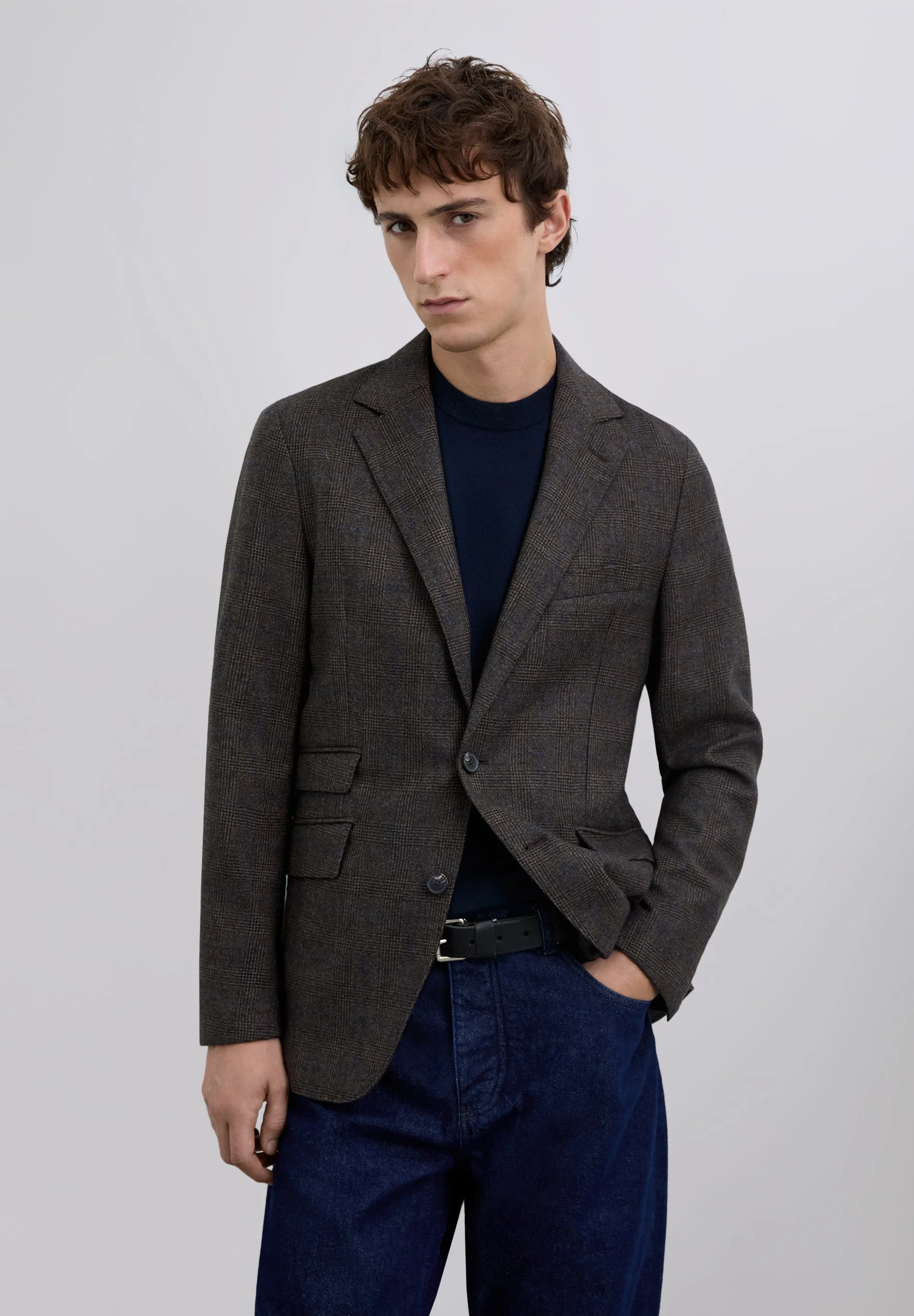 CHECKED WOOL BLAZER - Image 2
